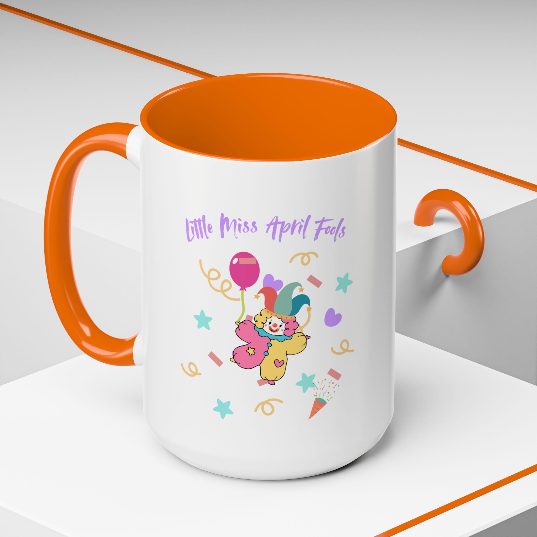 Little Miss April Fool's  Day Accent Coffee Mug - Fun & Whimsical 11oz/15oz