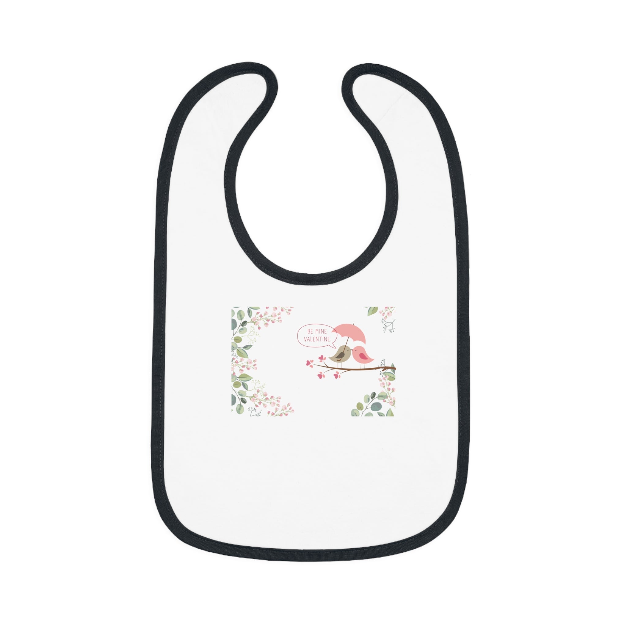 Happy Valentine's Day Lovers Baby Contrast Trim Jersey Bib