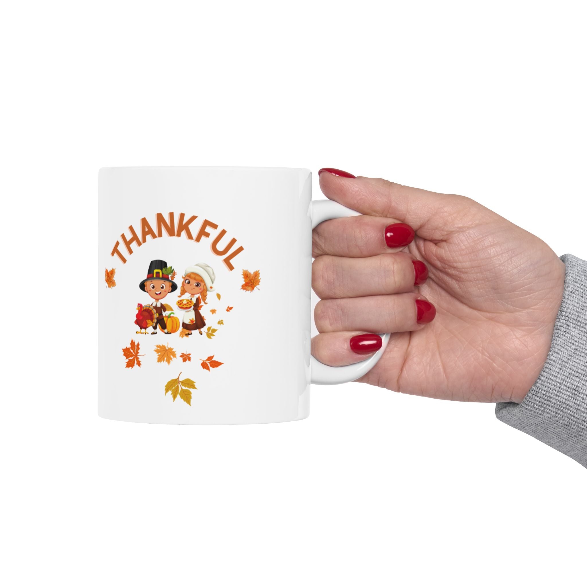 Pilgrims Turkey Day Ceramic Mug, (11oz, 15oz)