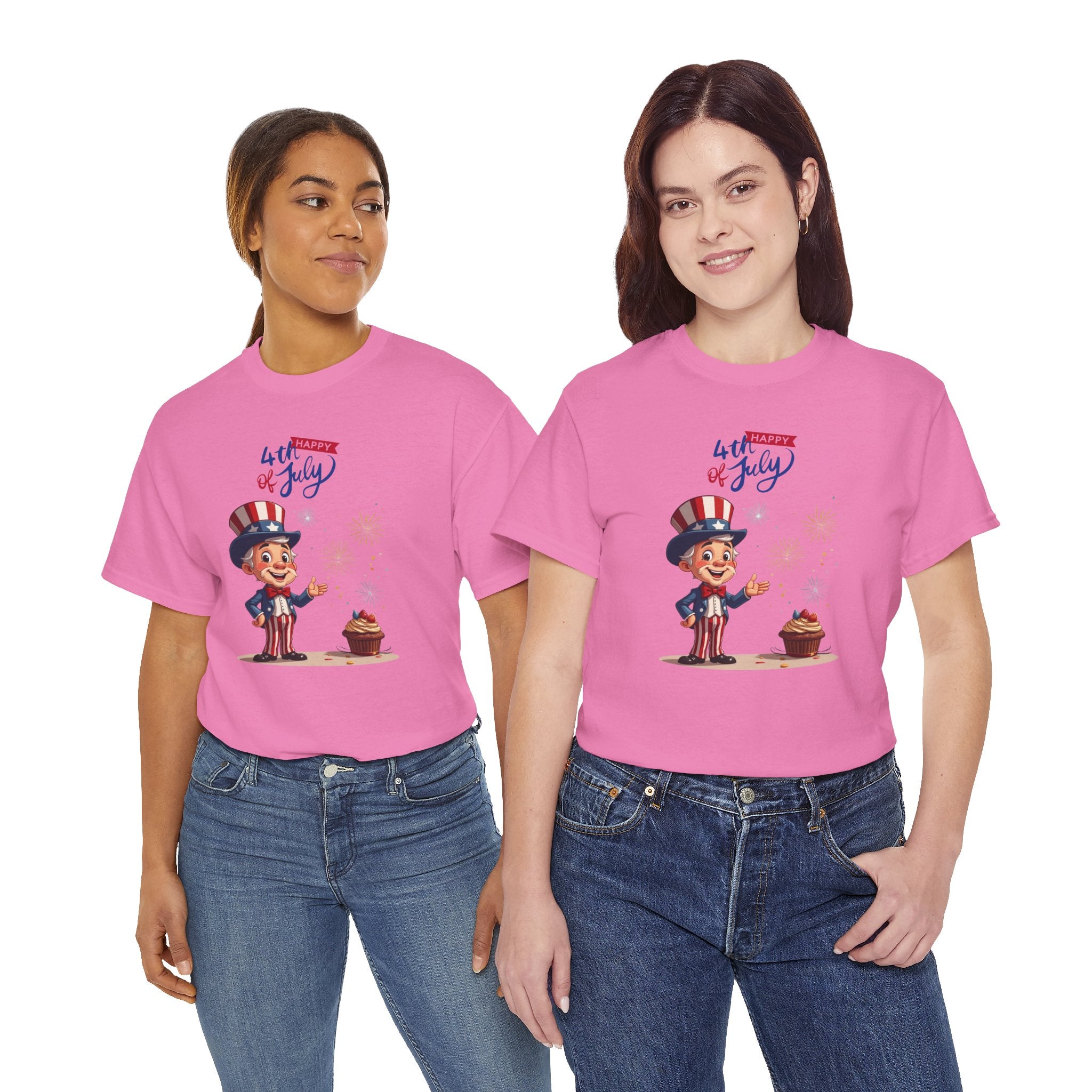 Uncle Sam Tee Happy of July, Unisex Heavy Cotton Shirt