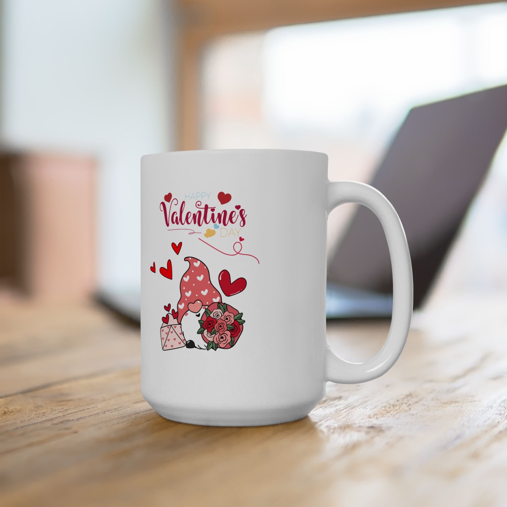 Gnome Valentine's Day Ceramic Mug, (11oz, 15oz)