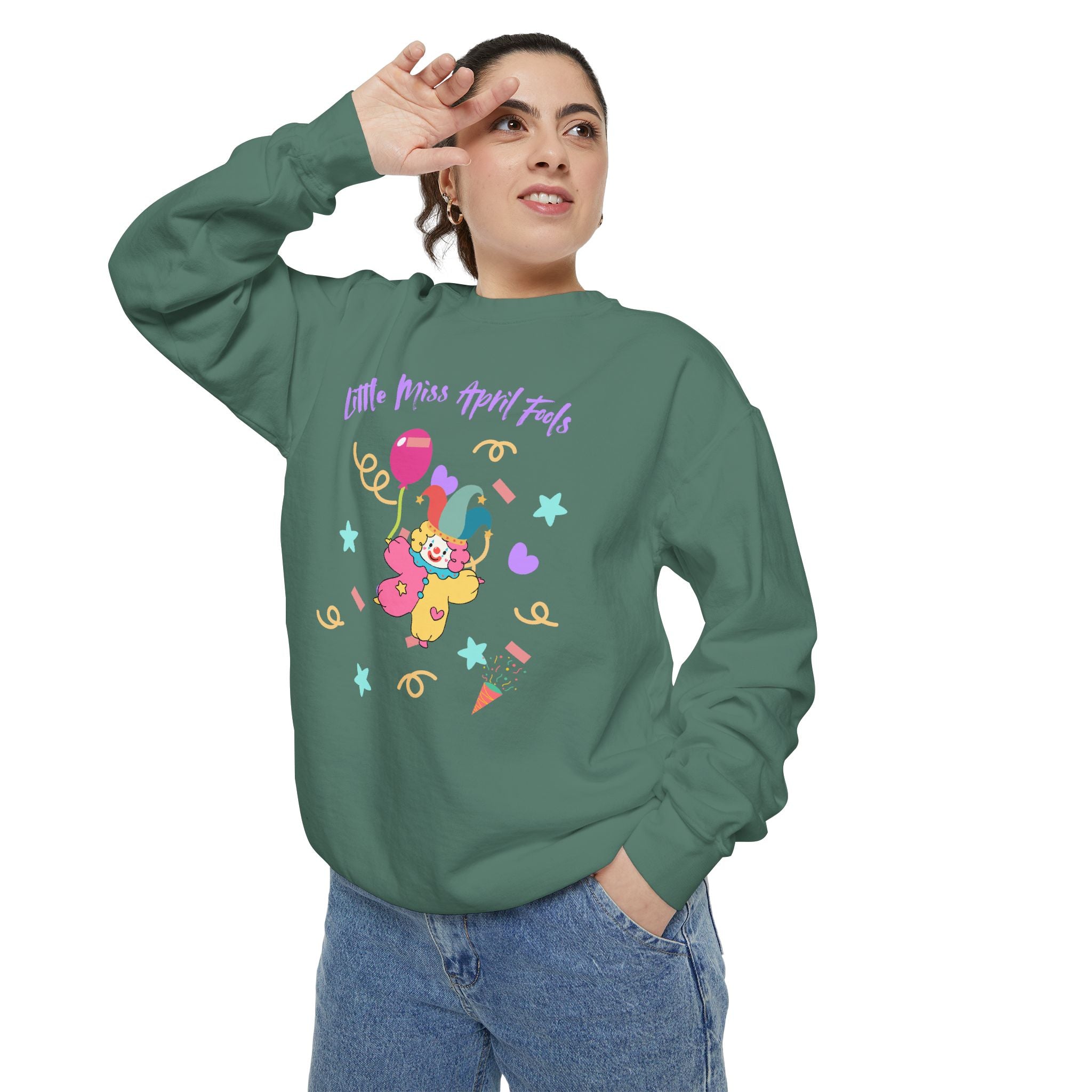 Little Miss April Fool's Day Unisex Garment-Dyed Sweatshirt