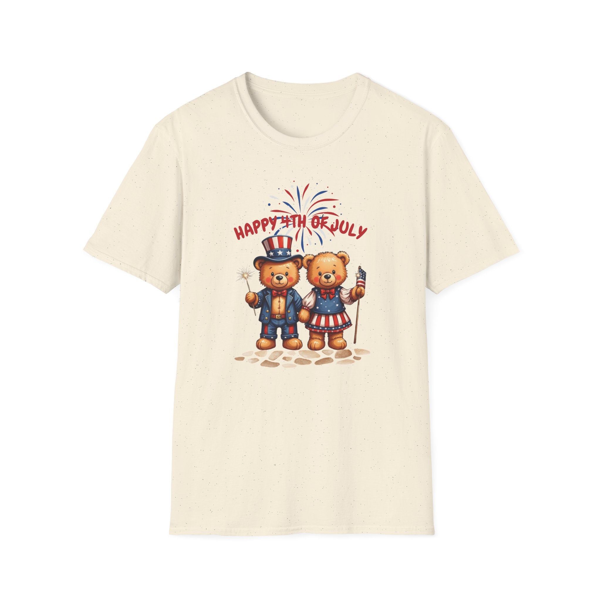 Happy 4th of July Teddy Bear Couple Unisex T-Shirt