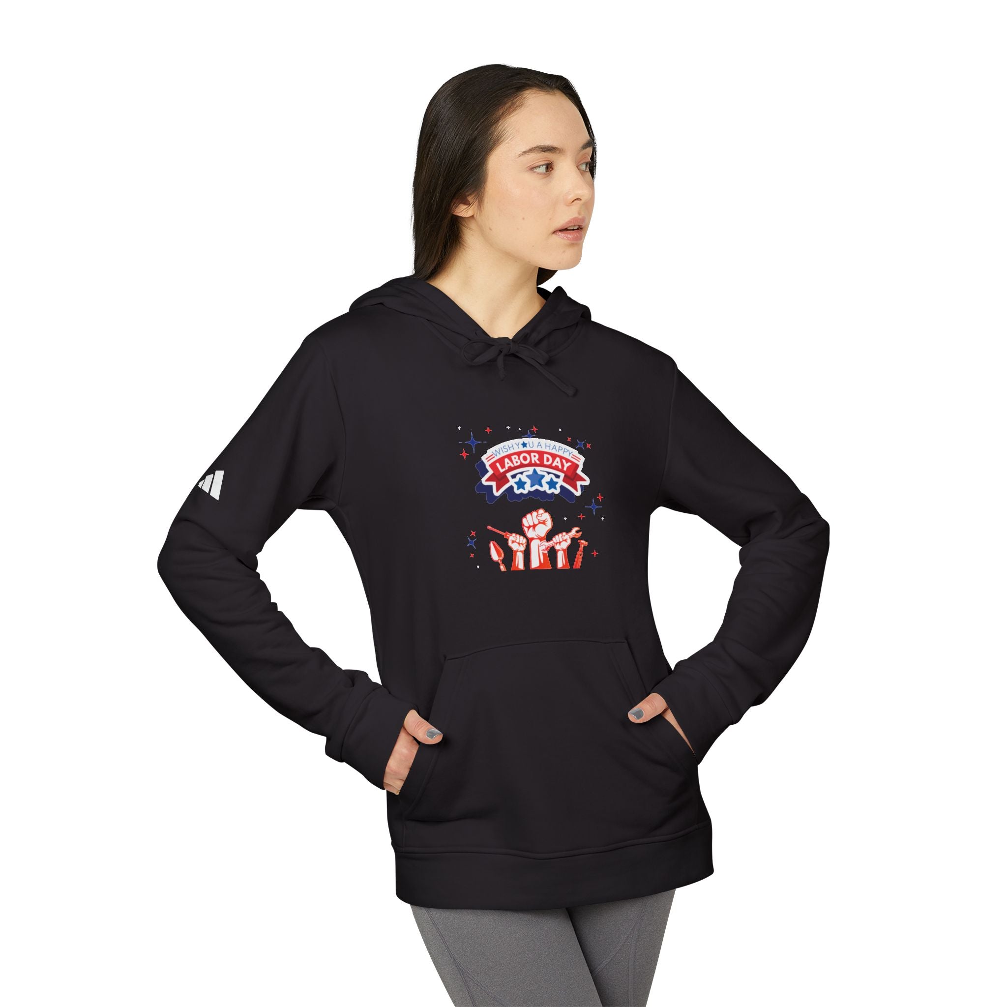 Wish U A Happy Labor Day adidas Unisex Fleece Hoodie