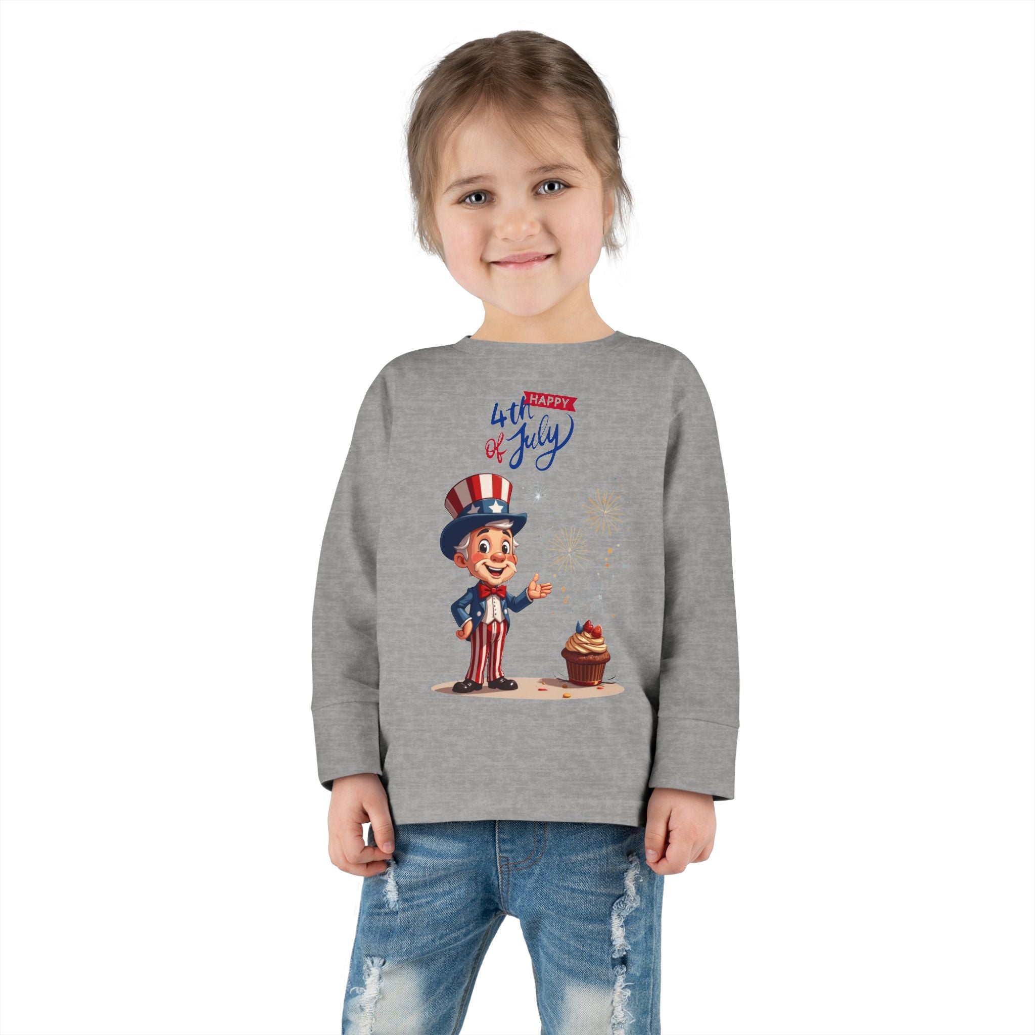 Uncle Sam 4th of July Toddler Long Sleeve Tee
