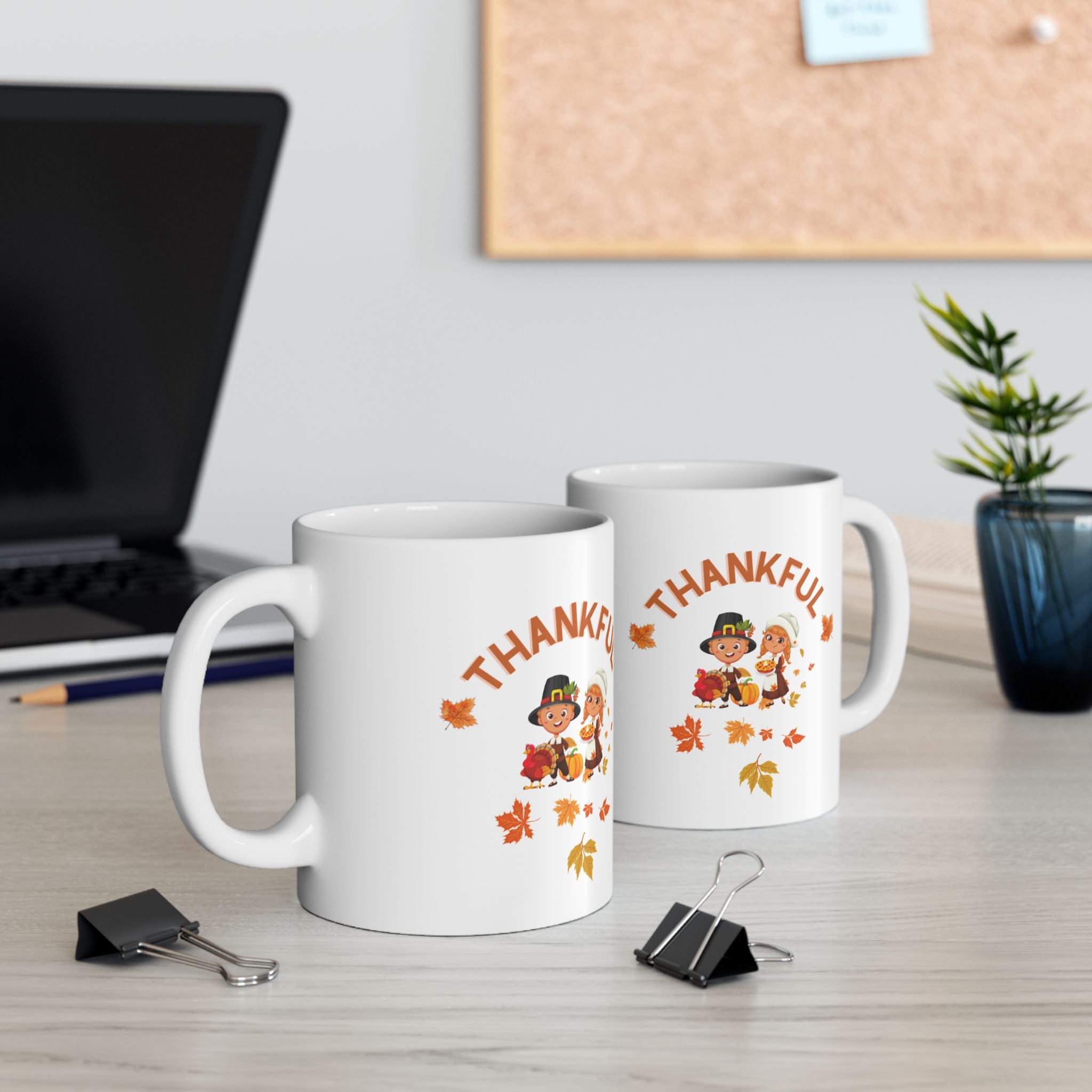 Pilgrims Turkey Day Ceramic Mug, (11oz, 15oz)