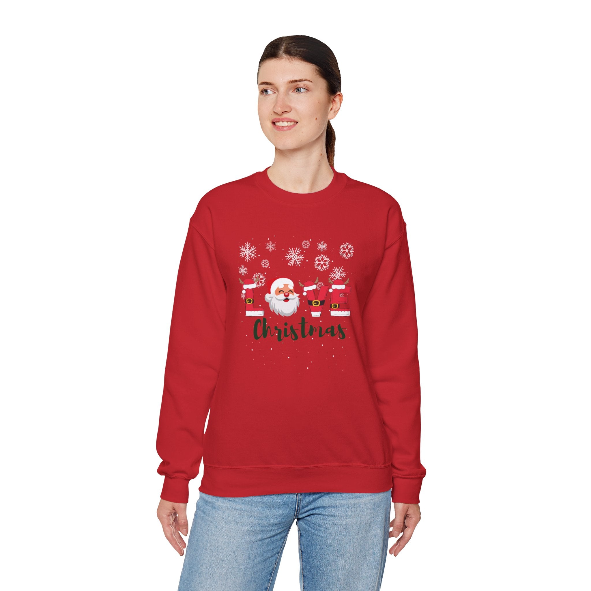 Santa Claus Loves Christmas Unisex Heavy Blend™ Crewneck Sweatshirt