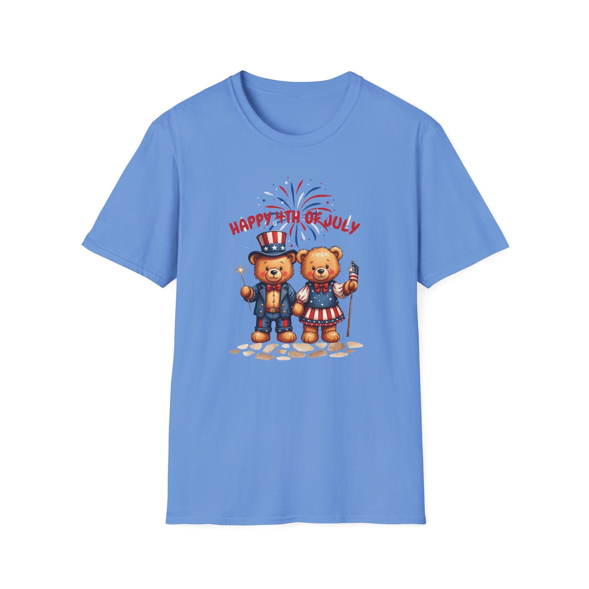 Happy 4th of July Teddy Bear Couple Unisex T-Shirt