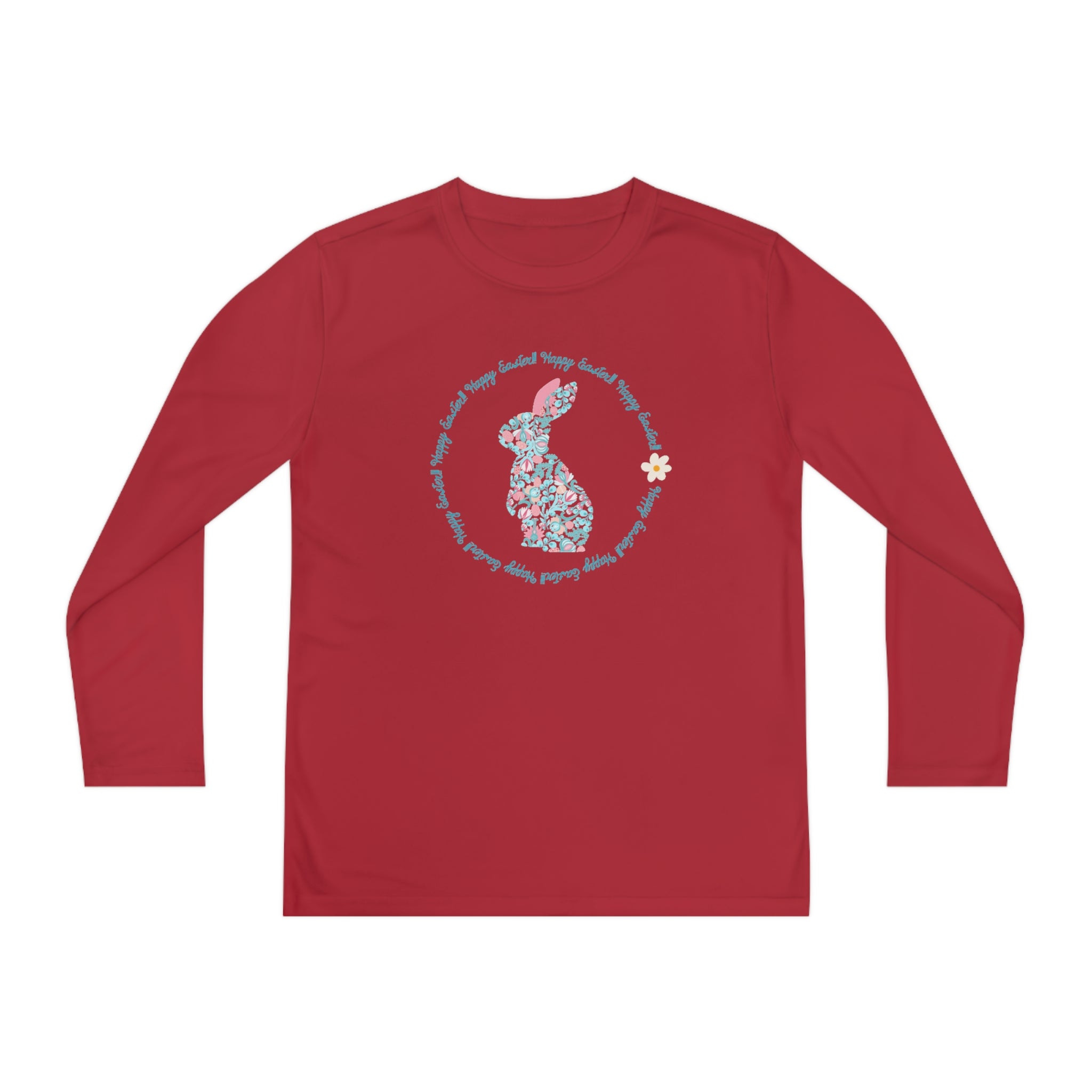 Happy Easter Rabbit Day Youth Long Sleeve Competitor Tee