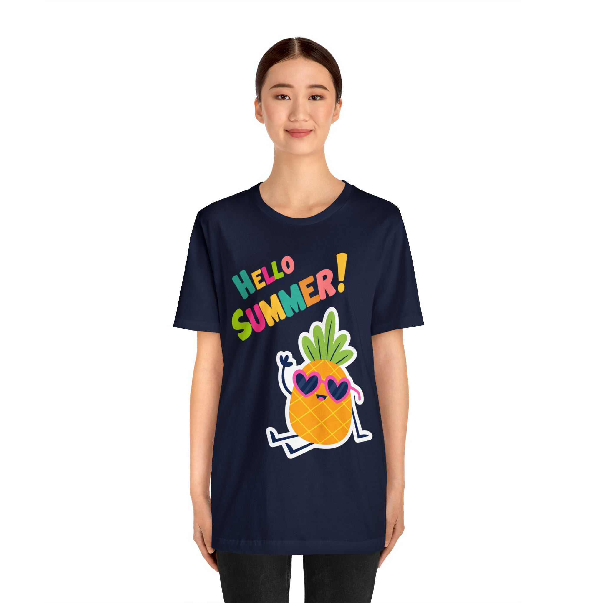 Hello Pineapple Summer Unisex Jersey Short Sleeve Tee