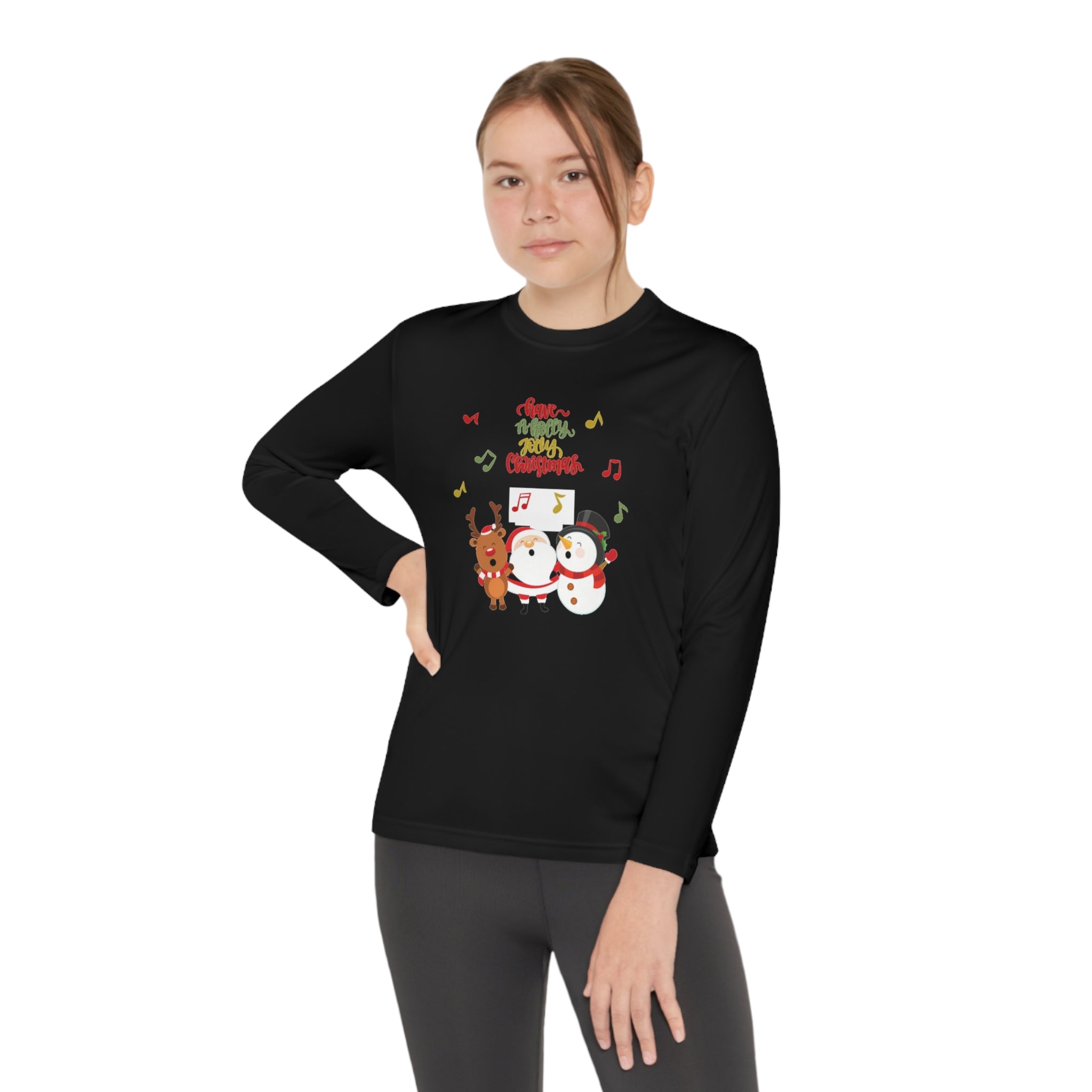 Have A Holly Jolly Christmas Youth Long Sleeve Competitor Tee