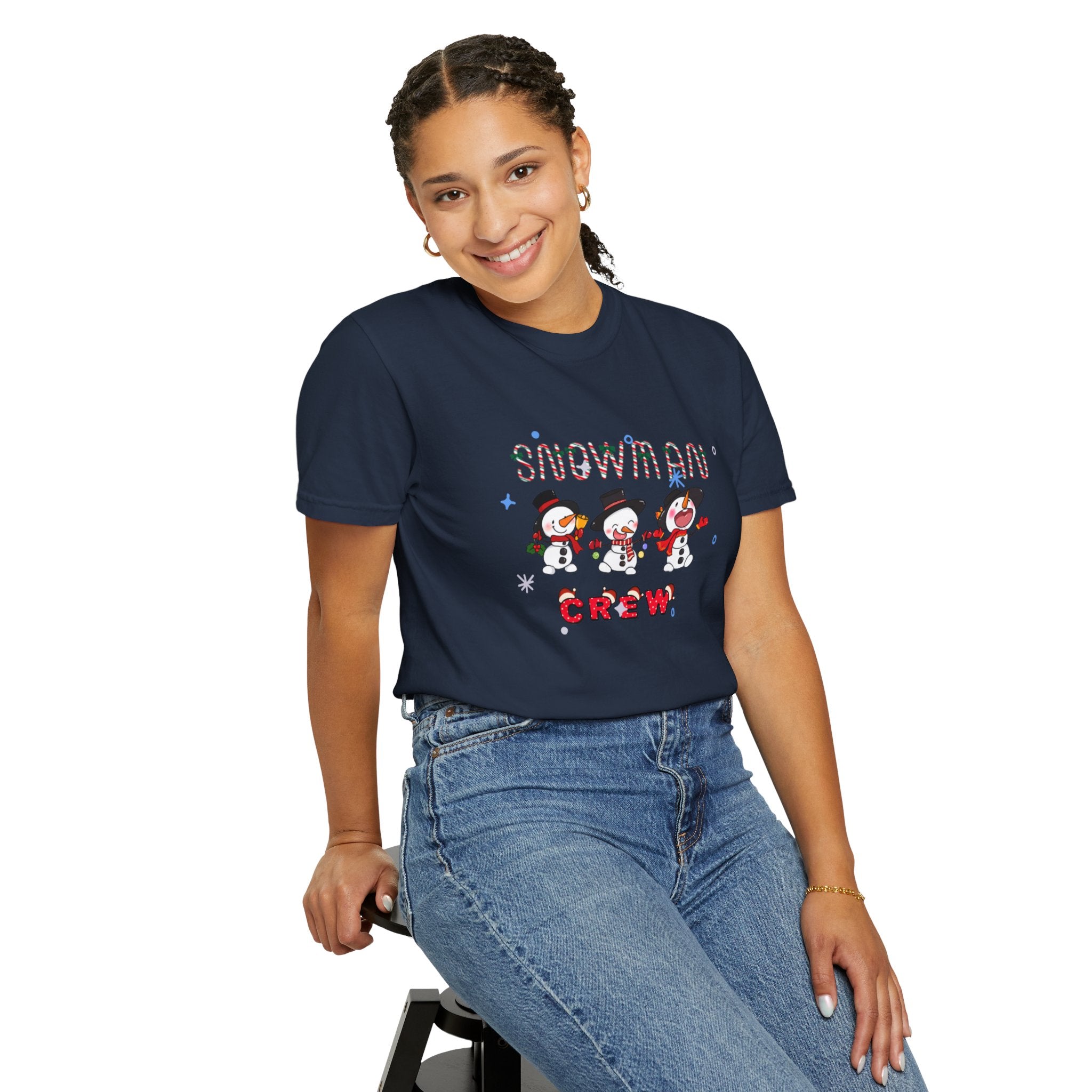 Snowman Crew Unisex Garment-Dyed T-shirt