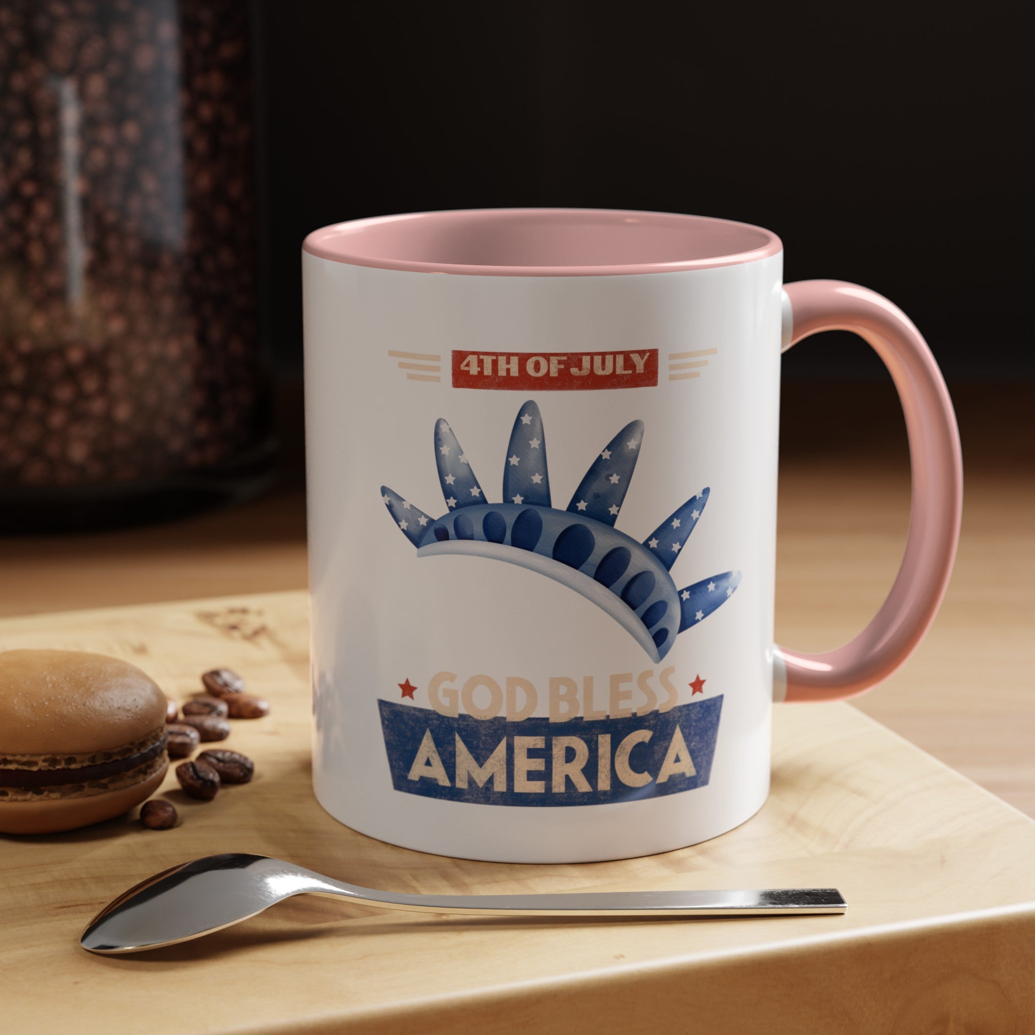 God Bless America Accent Coffee Mug (11, 15oz)