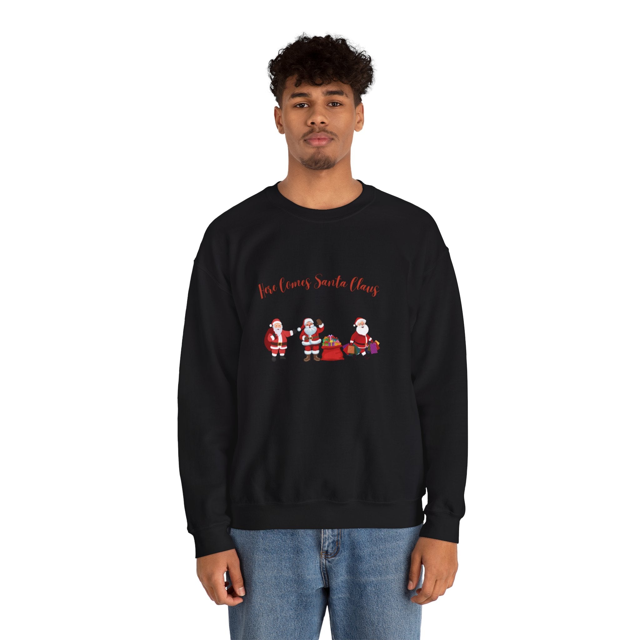 Here Comes Santa Claus Unisex Heavy Blend™ Crewneck Sweatshirt