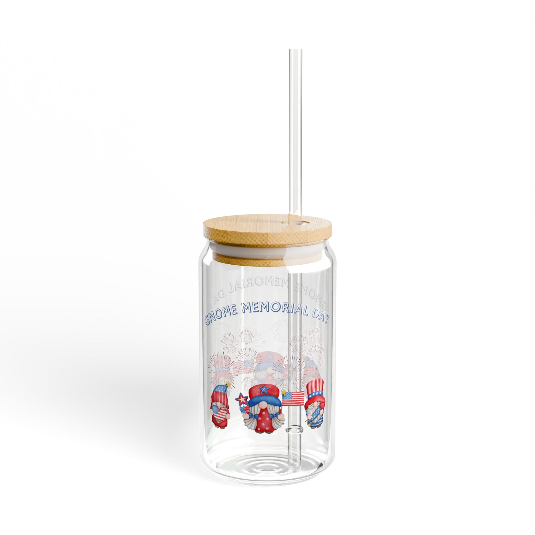 Gnome Memorial Day Sipper Glass, 16oz