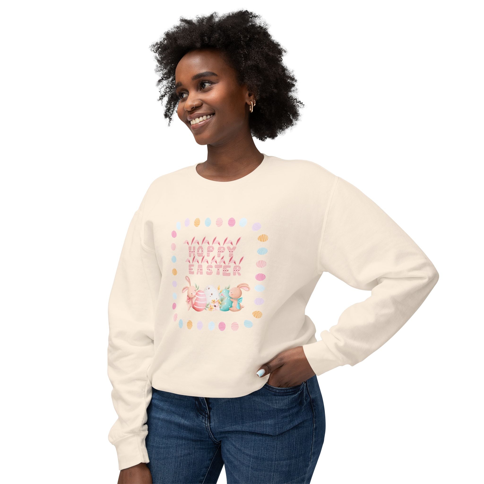 Hoppy Easter Unisex Lightweight Crewneck Sweatshirt