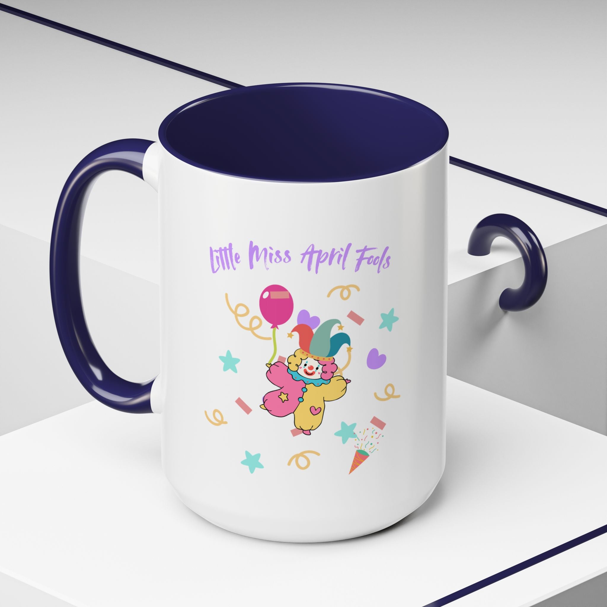 Little Miss April Fool's  Day Accent Coffee Mug - Fun & Whimsical 11oz/15oz