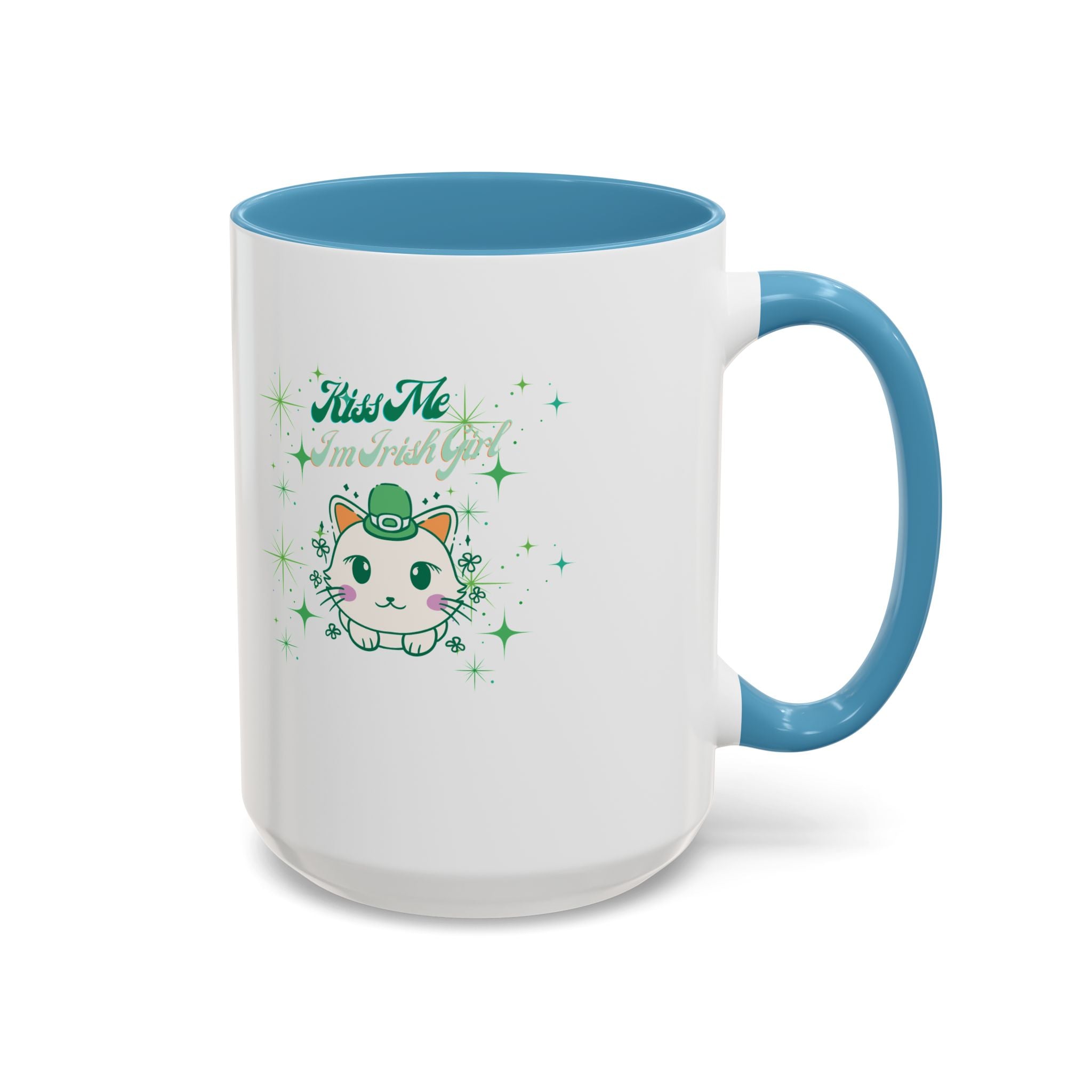 Kiss Me I'm Irish Cat  Accent Mug