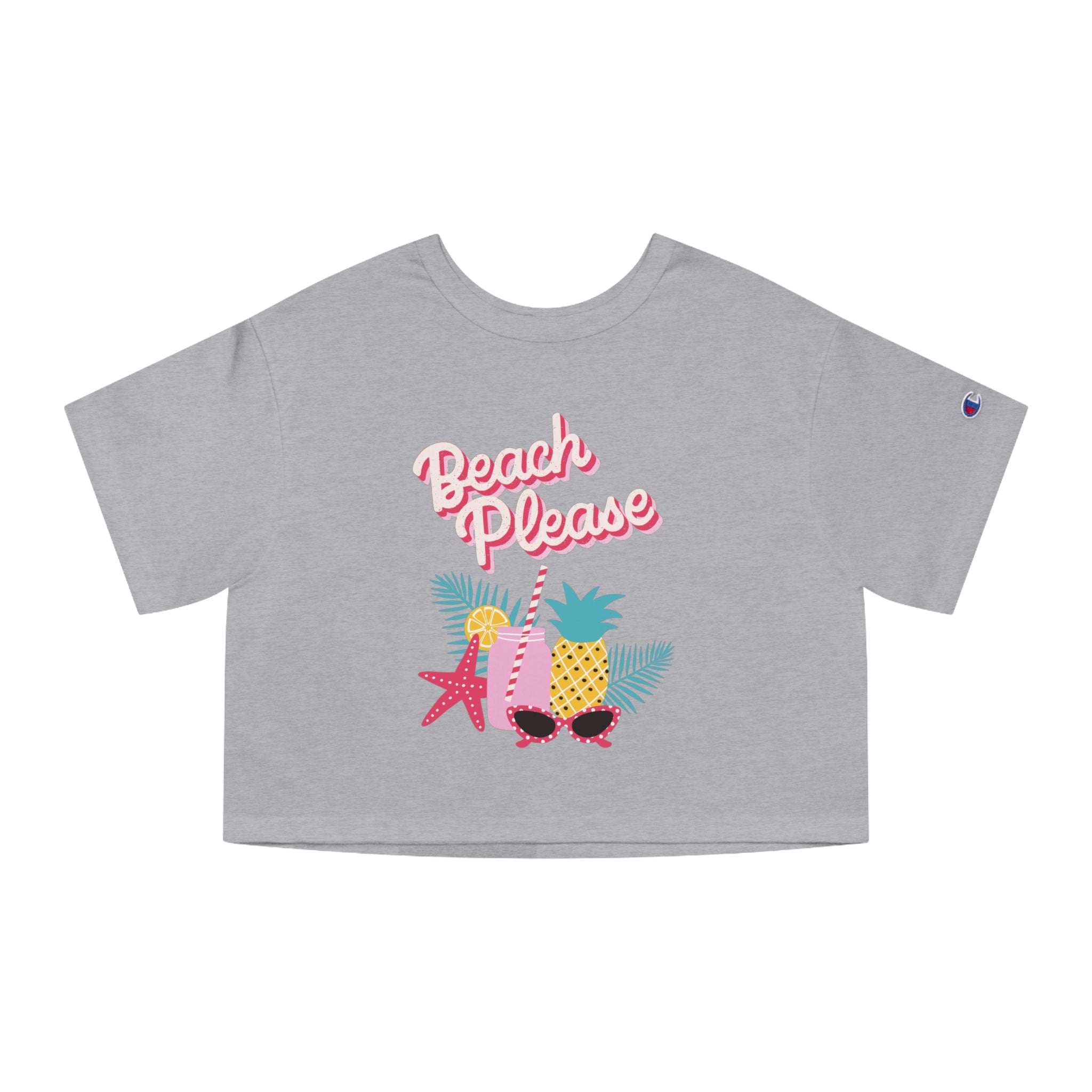 Beach Please Champion Women's Heritage Cropped T-Shirt