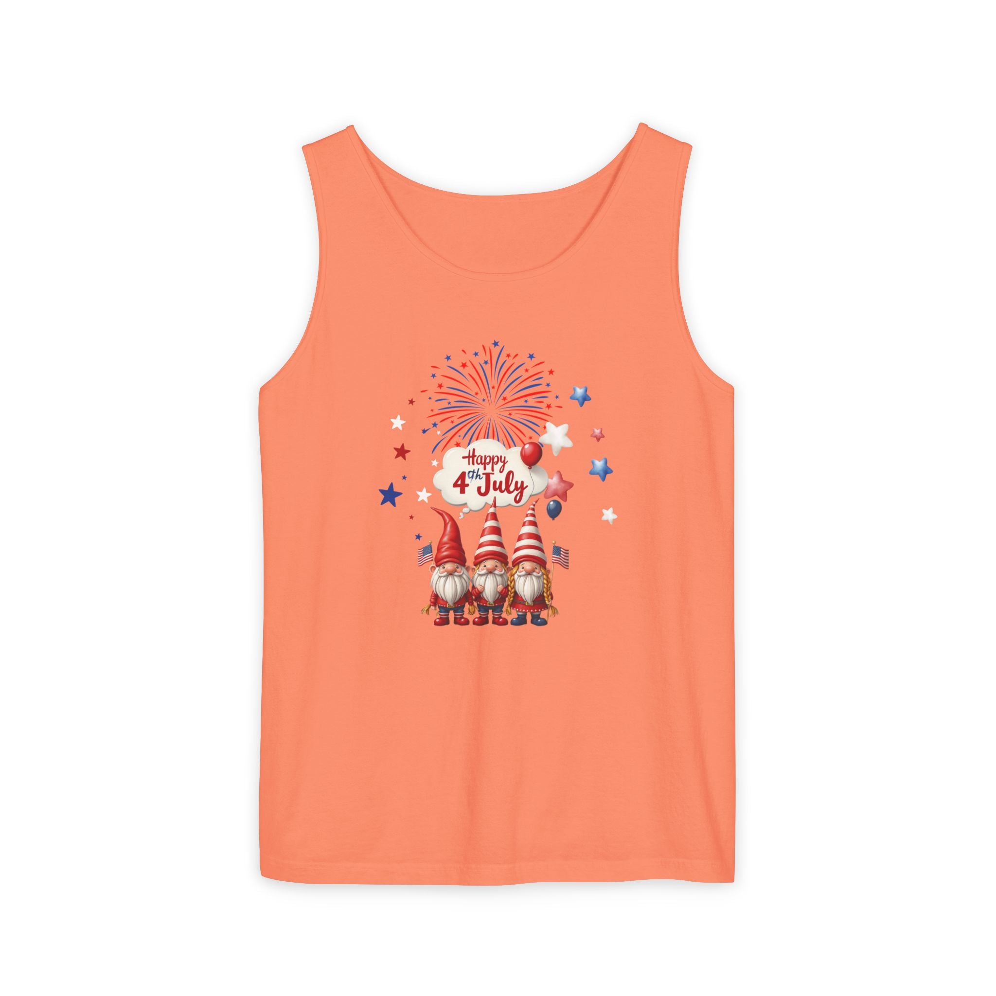 Gnome 4th of July Unisex Tank Top, Festive Holiday Apparel, Casual Independence Day Wear