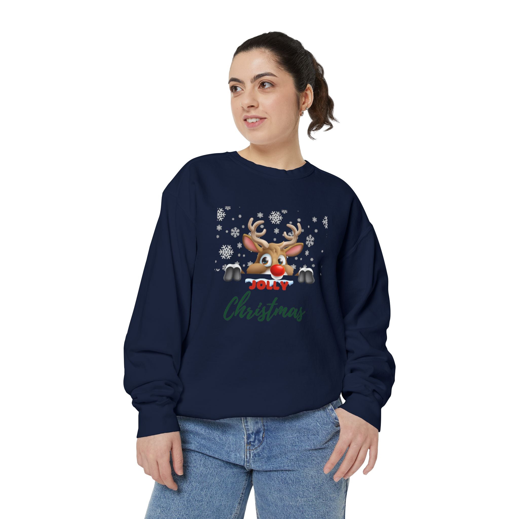 Jolly Christmas Unisex Garment-Dyed Sweatshirt