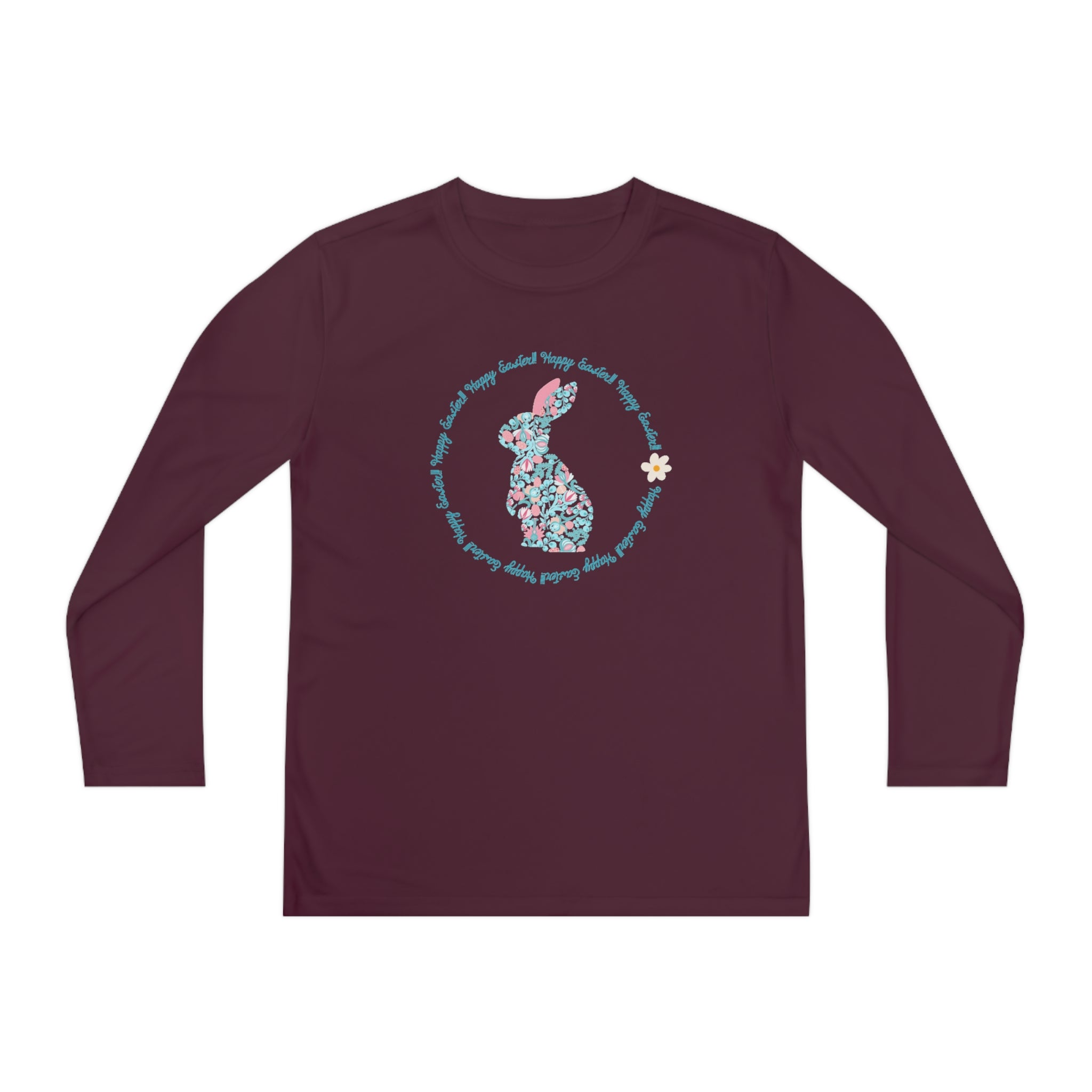 Happy Easter Rabbit Day Youth Long Sleeve Competitor Tee