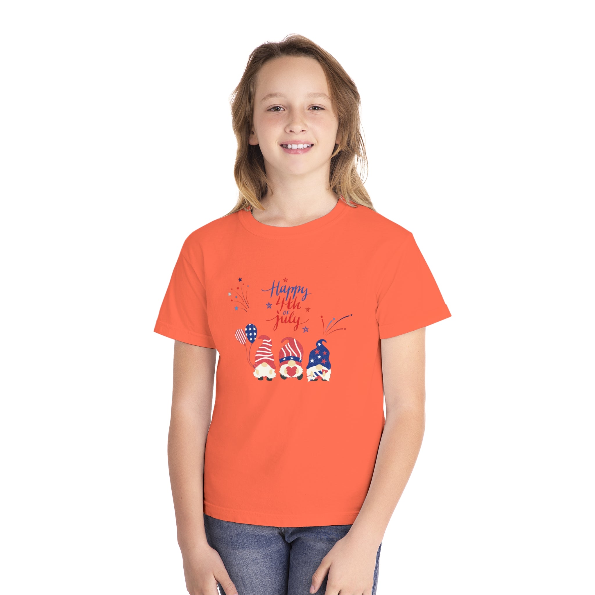 Happy 4th Of July Gnome Youth Midweight Tee