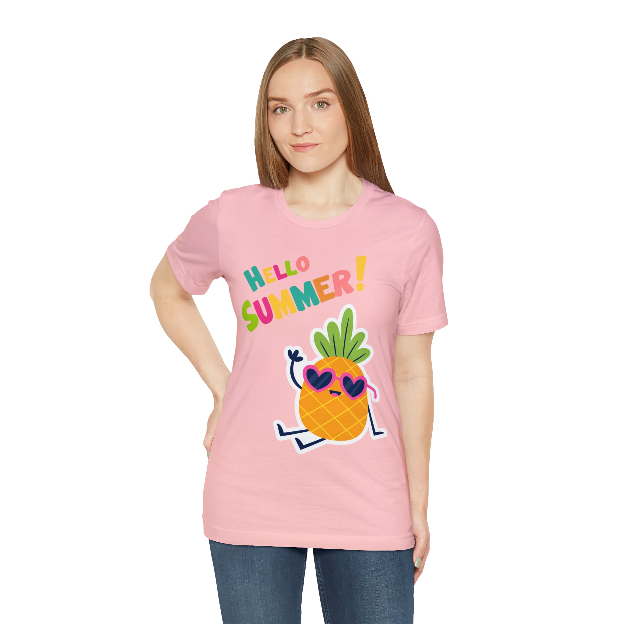 Hello Pineapple Summer Unisex Jersey Short Sleeve Tee