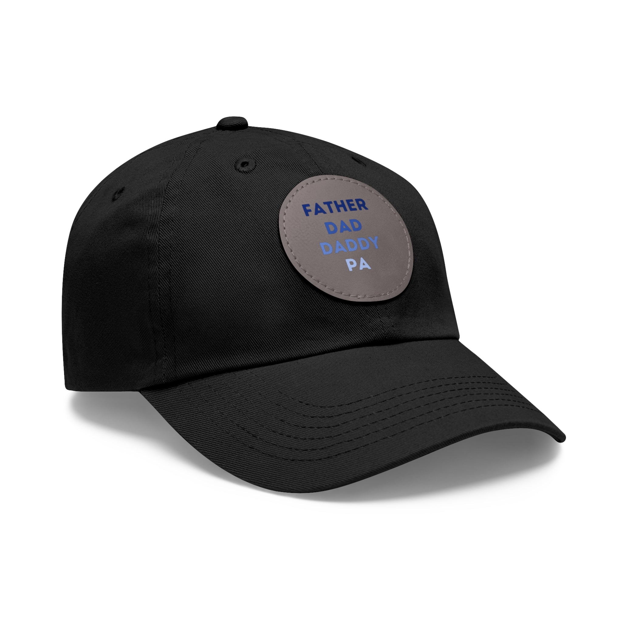 Father Dad  Daddy Pa Hat with Leather Patch (Round)