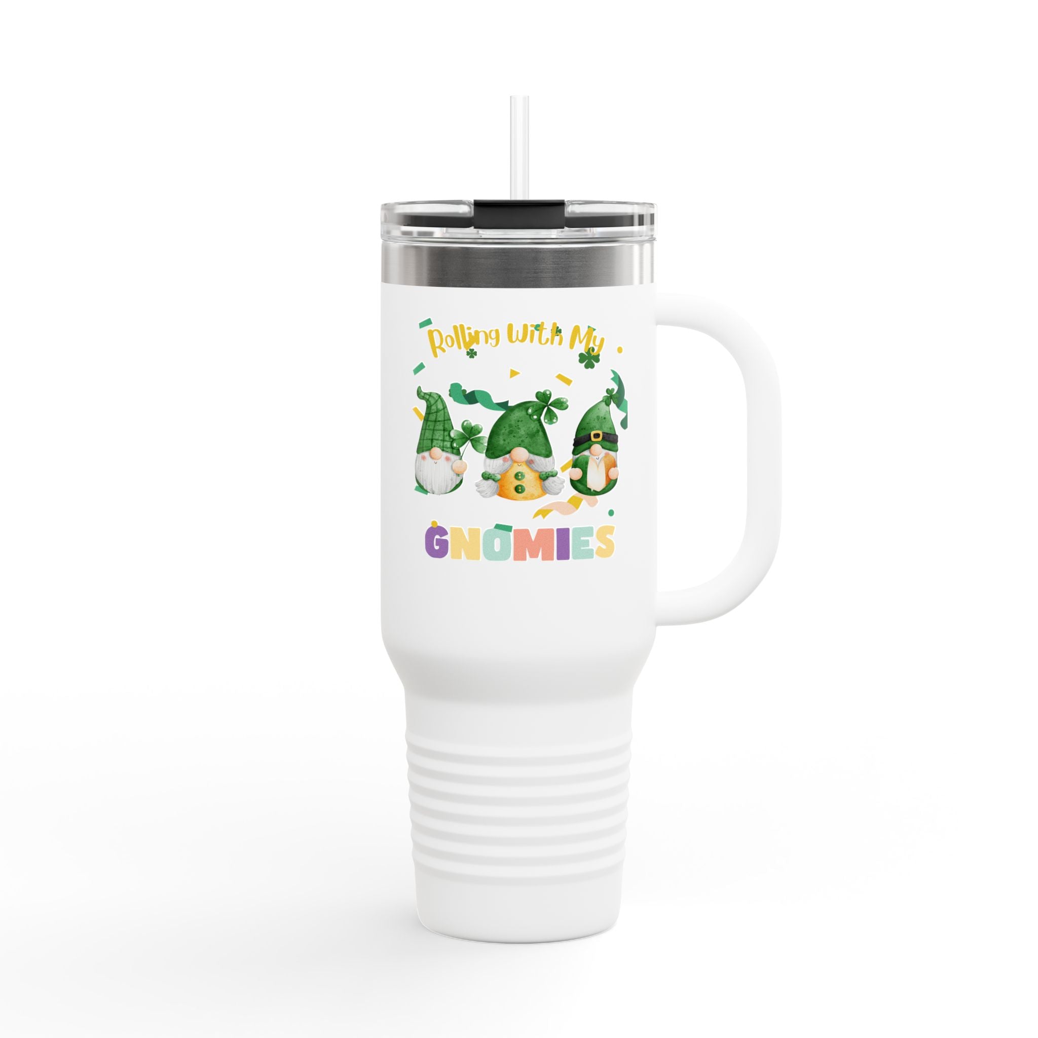 Rolling With My Gnomies Insulated Travel Mug - 40oz with Straw