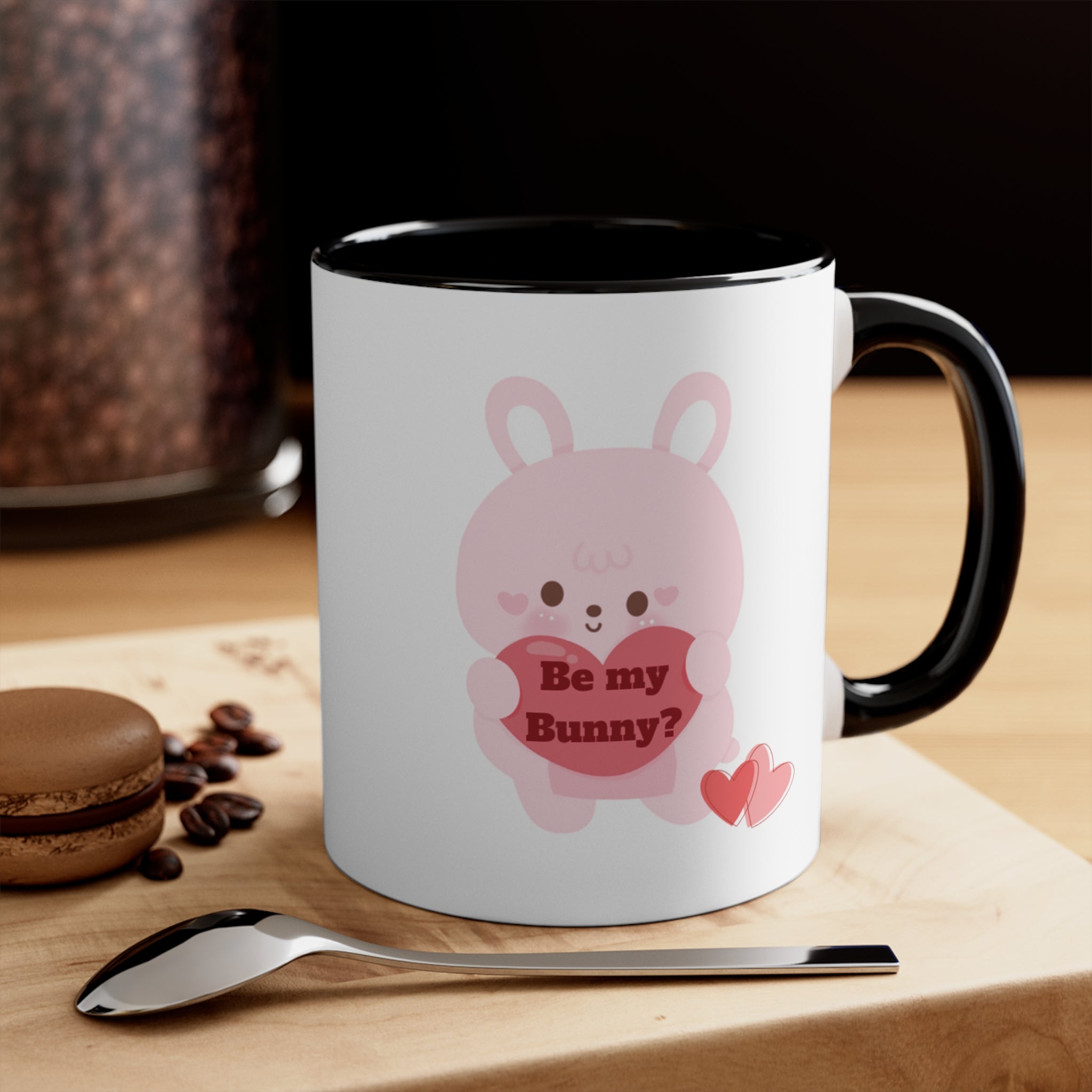 V-Day Bunny Accent Coffee Mug, 11oz