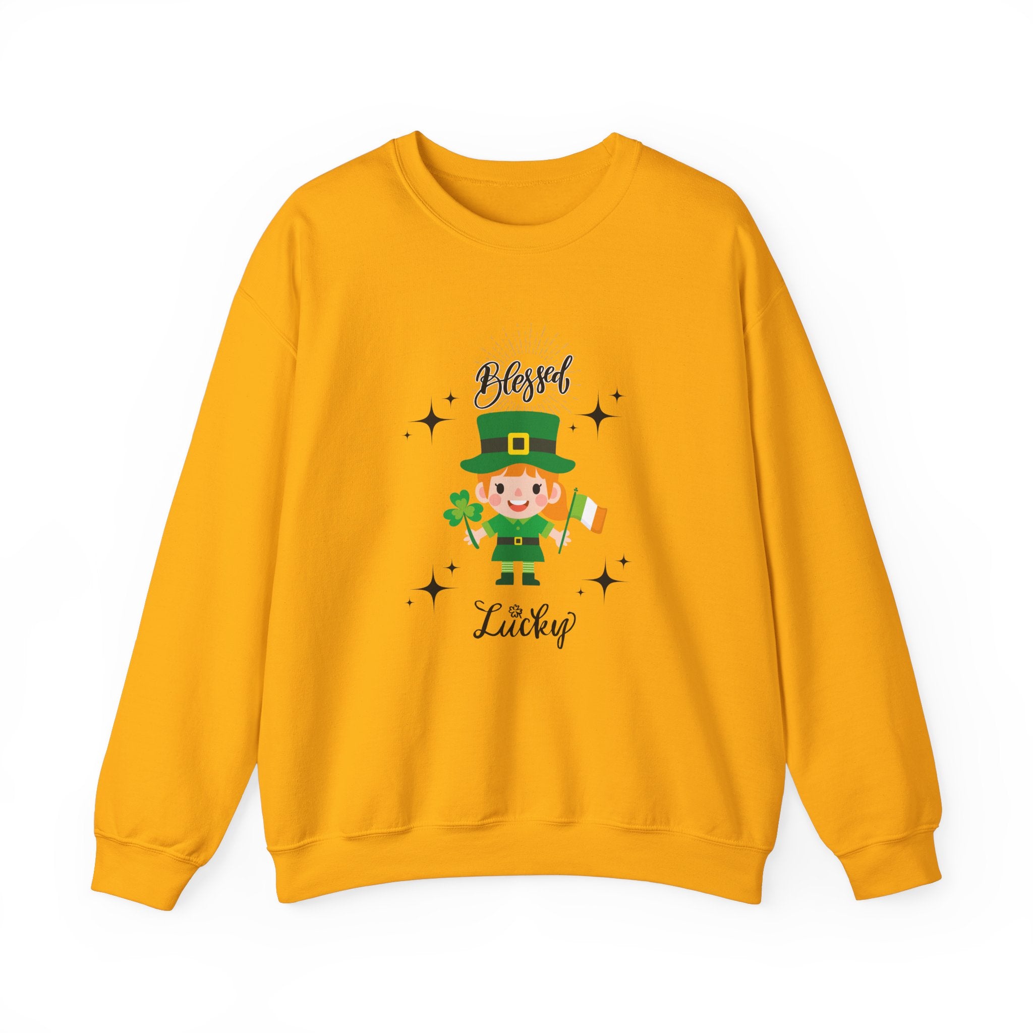 Blessed & Lucky Unisex Crewneck Sweatshirt for St. Patrick's Day