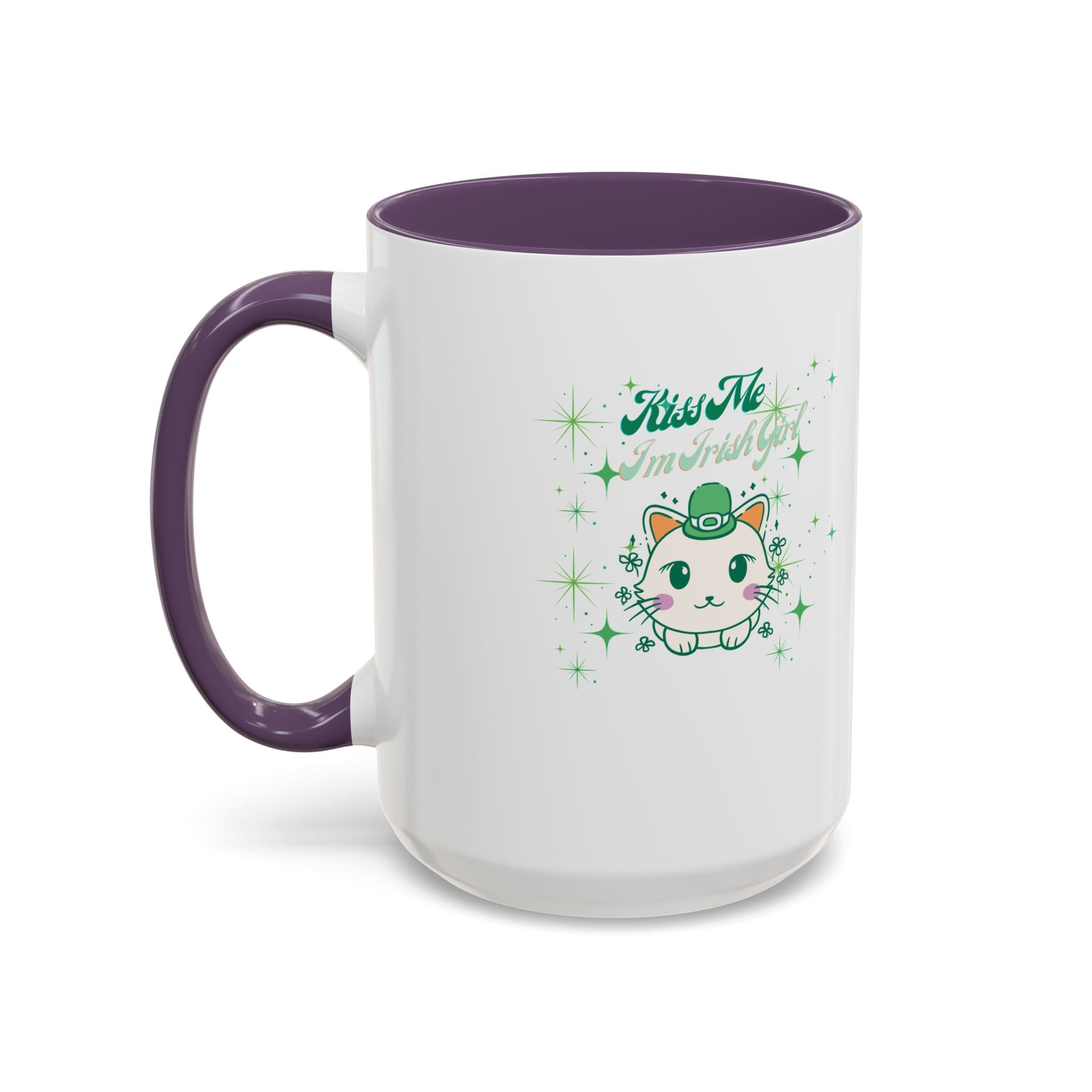 Kiss Me I'm Irish Cat  Accent Mug
