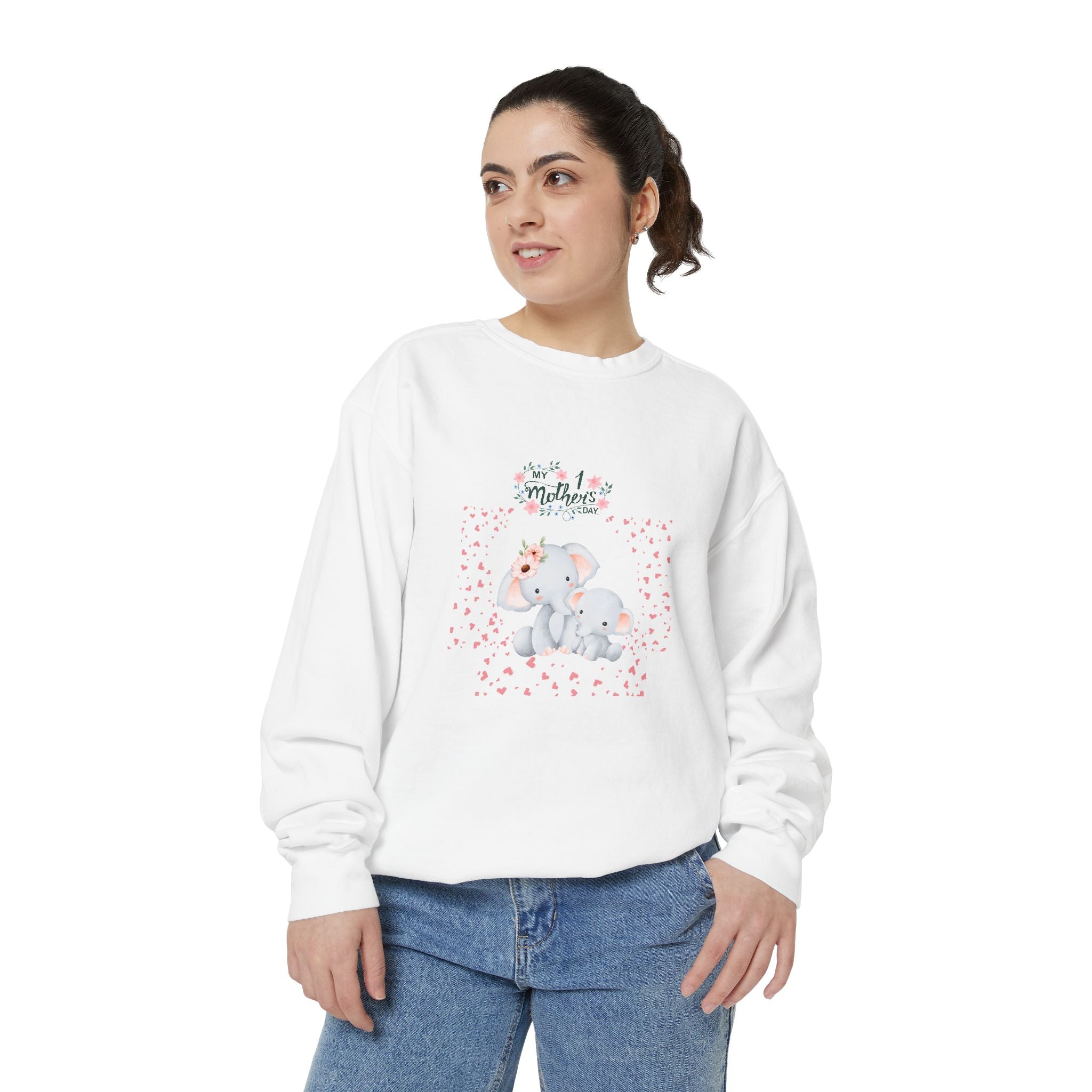 My 1st Mother's Day Sweatshirt Unisex Garment-Dyed