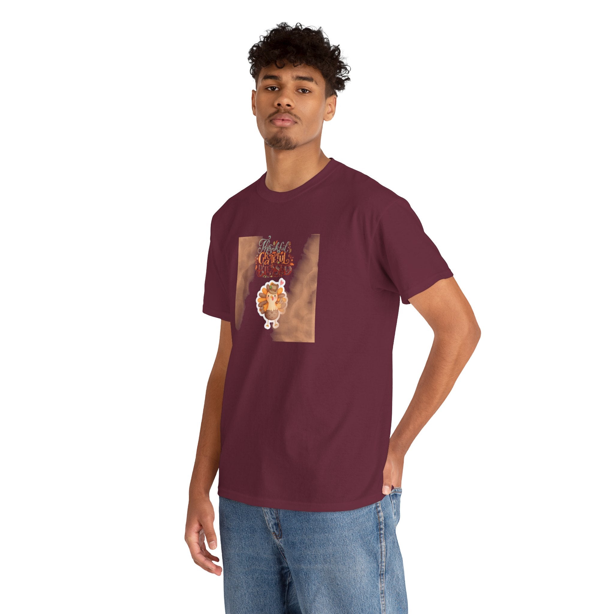 Thankful Grateful Blessed Unisex Heavy Cotton Tee