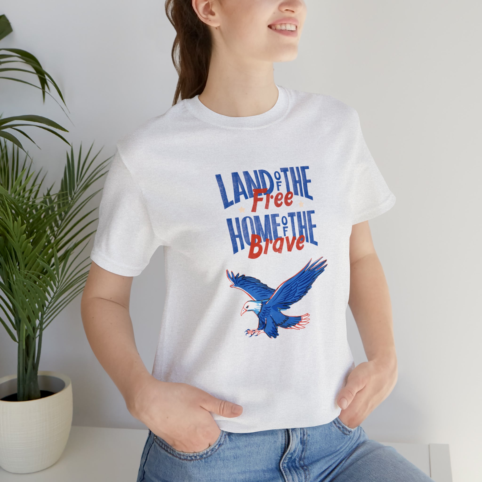 Land Of The Free Home Of The Brave Unisex Jersey Short Sleeve Tee