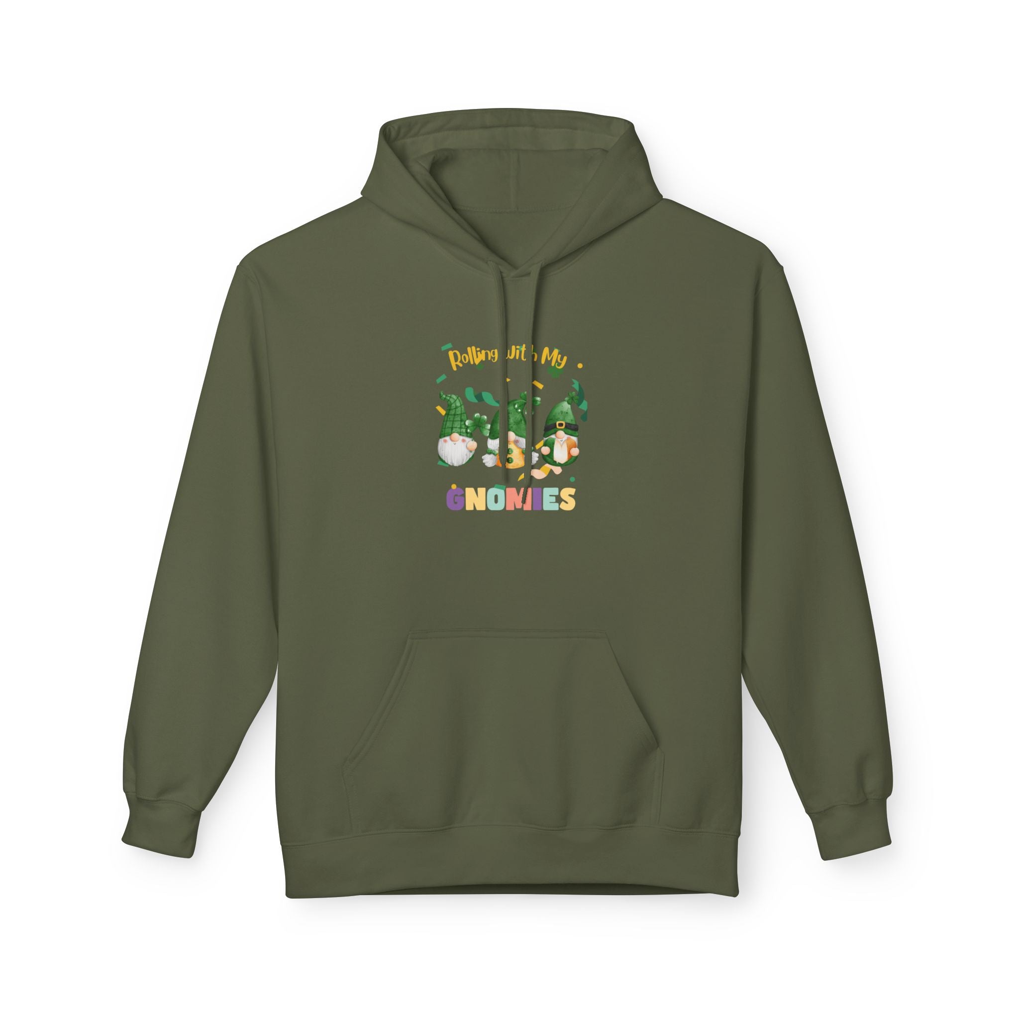 Rolling With My Gnomes Fleece Hoodie - Cozy Unisex Midweight Sweatshirt for Nature Lovers