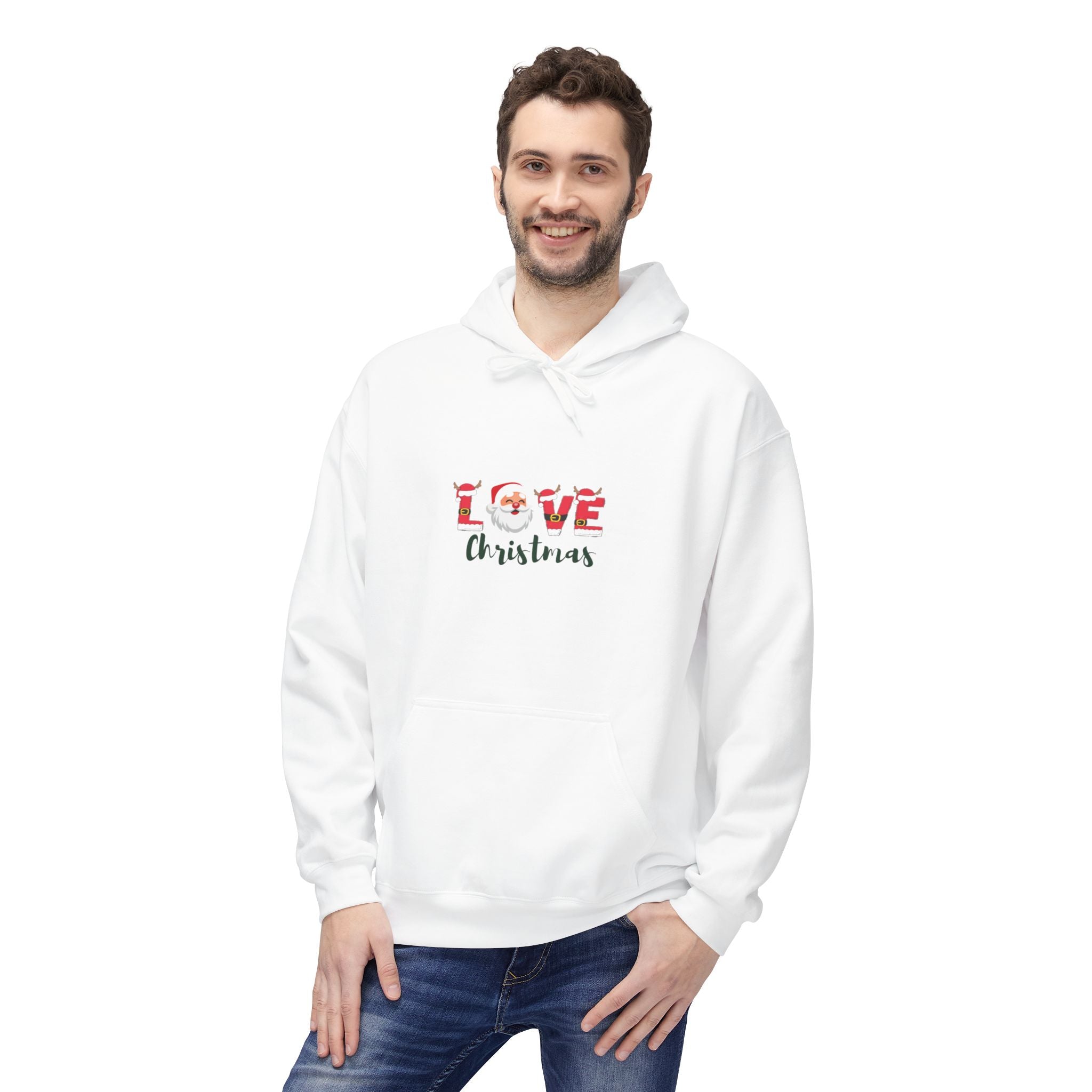 Santa Claus Loves Christmas Unisex Midweight Softstyle Fleece Hoodie