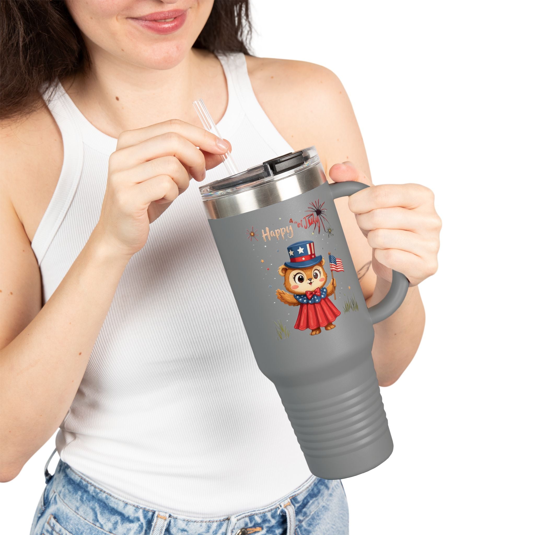 Happy Independence Day  Insulated Travel Mug, 40oz