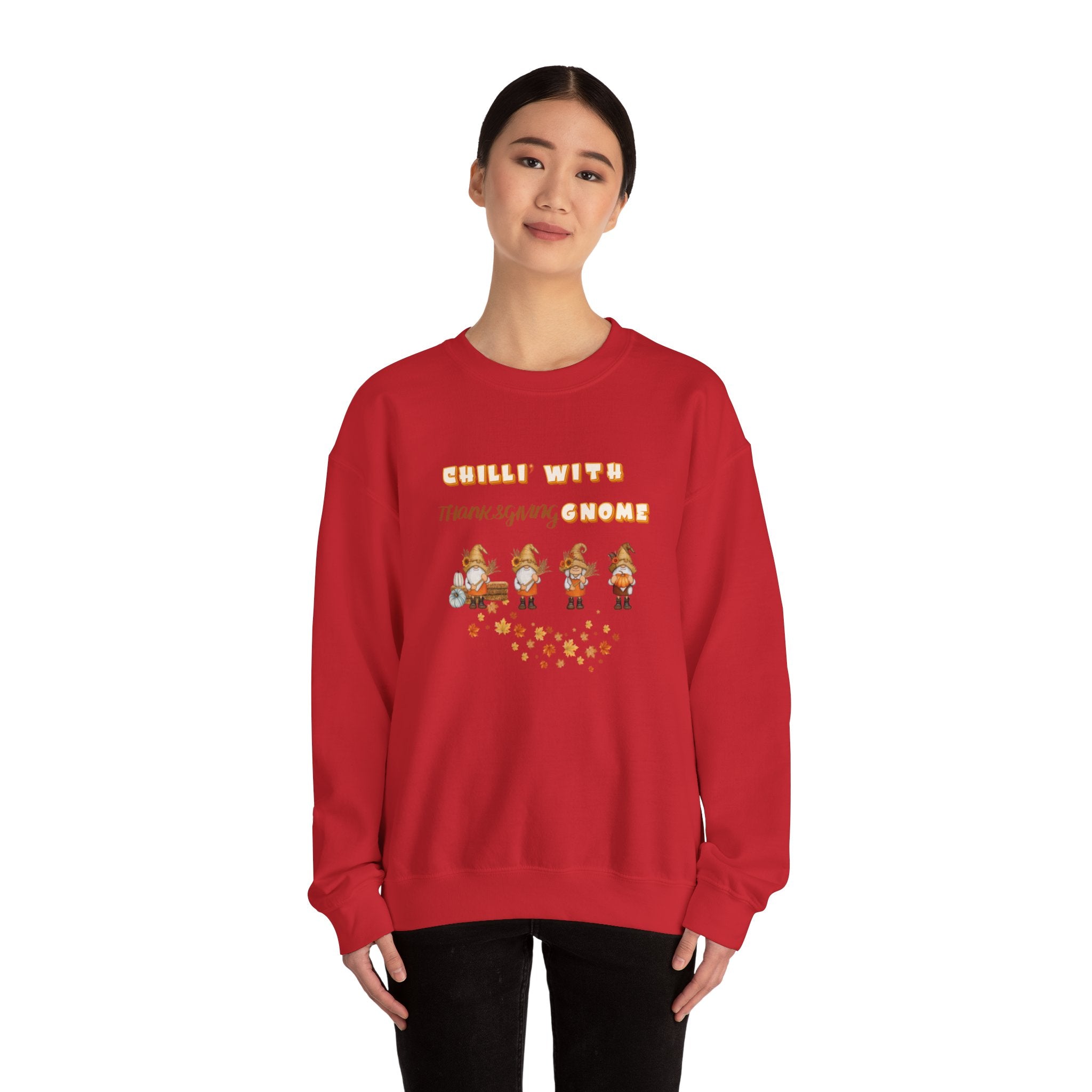 Chilli" With Thanksgiving Gnome Unisex Heavy Blend™ Crewneck Sweatshirt