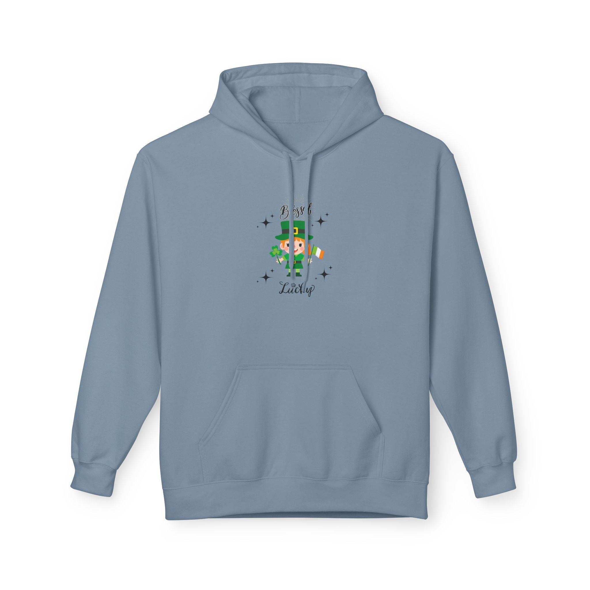 Blessed & Lucky Unisex Fleece Hoodie - Perfect for St. Patrick's Day & Year-Round Comfort