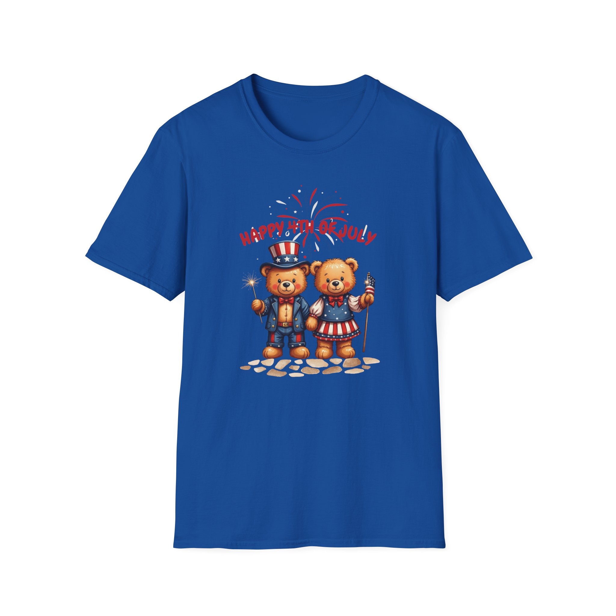Happy 4th of July Teddy Bear Couple Unisex T-Shirt