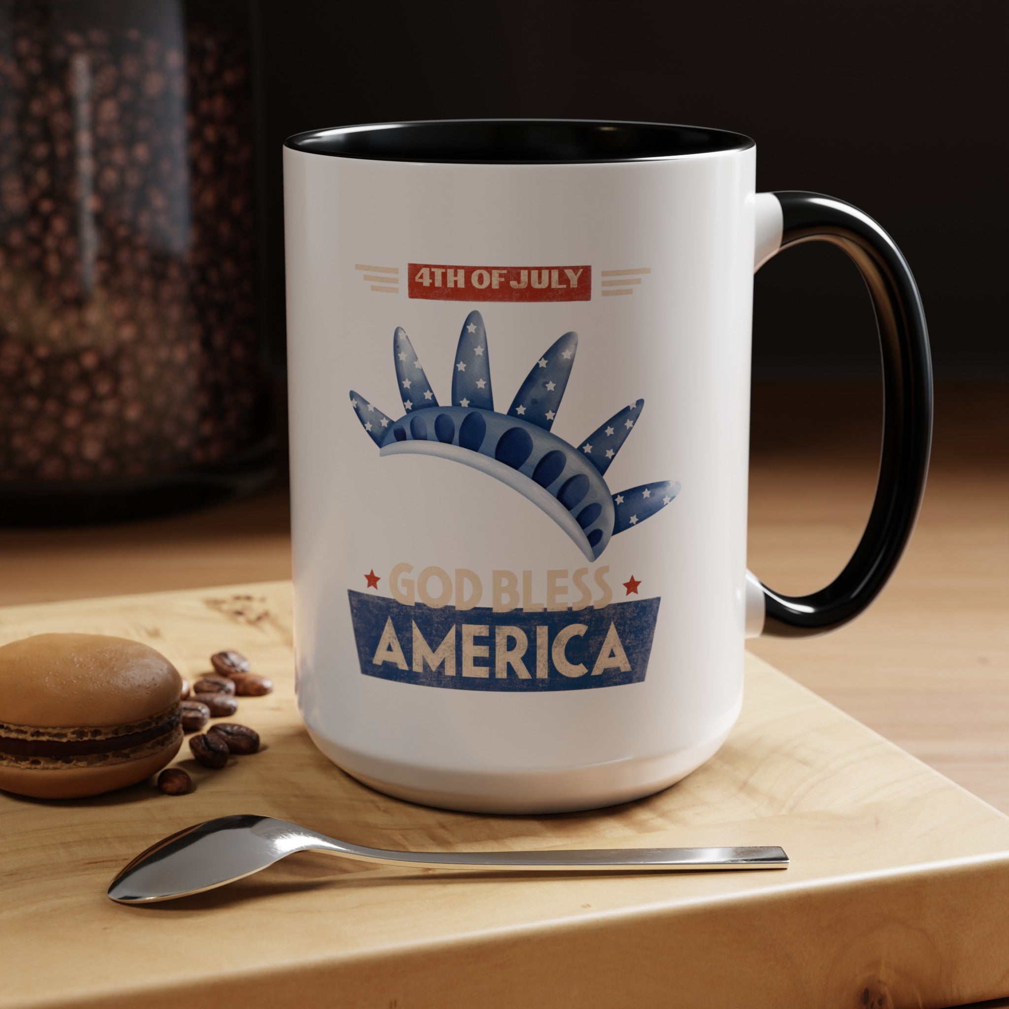 God Bless America Accent Coffee Mug (11, 15oz)