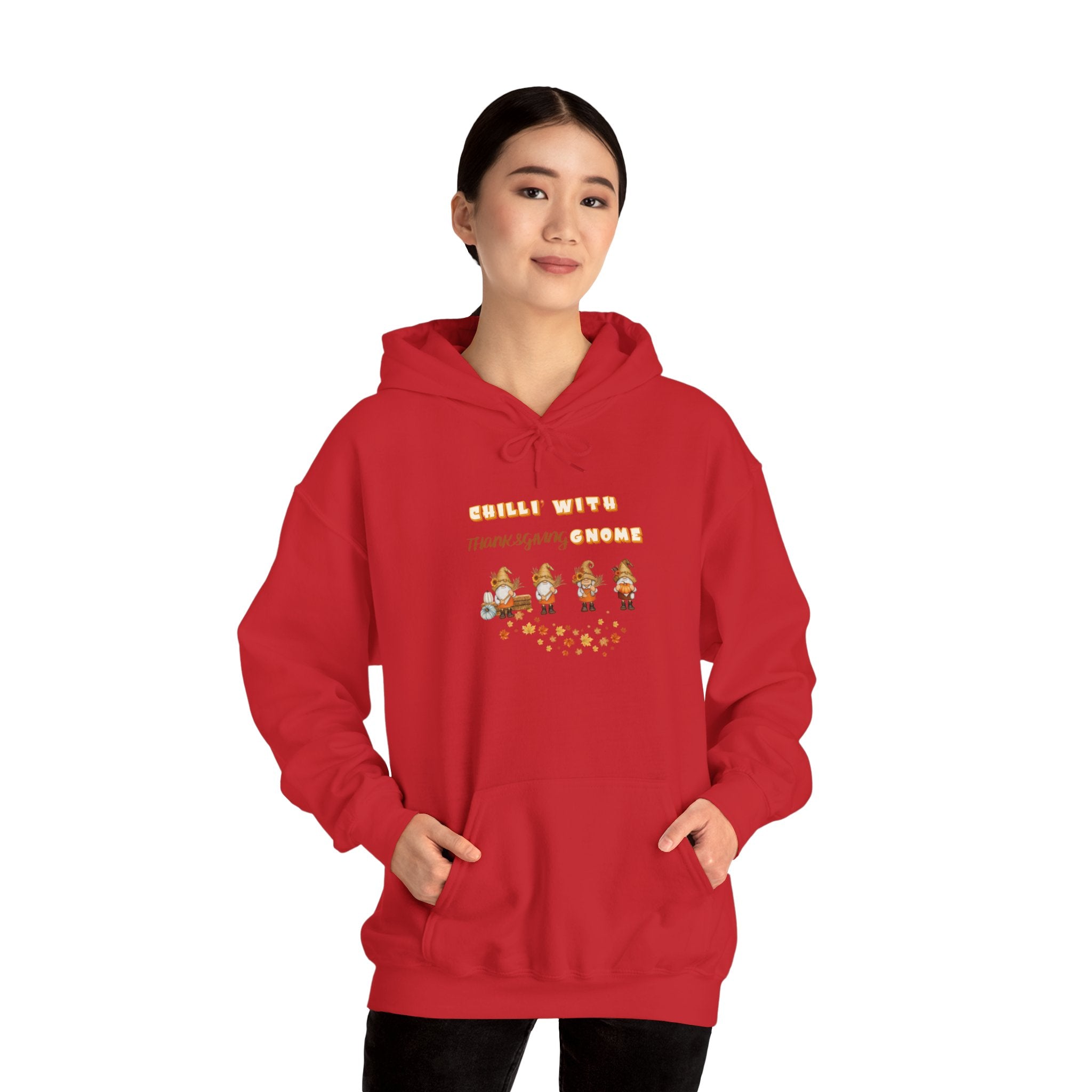 Chilli' With Thanksgiving Gnome Unisex Heavy Blend™ Hooded Sweatshirt