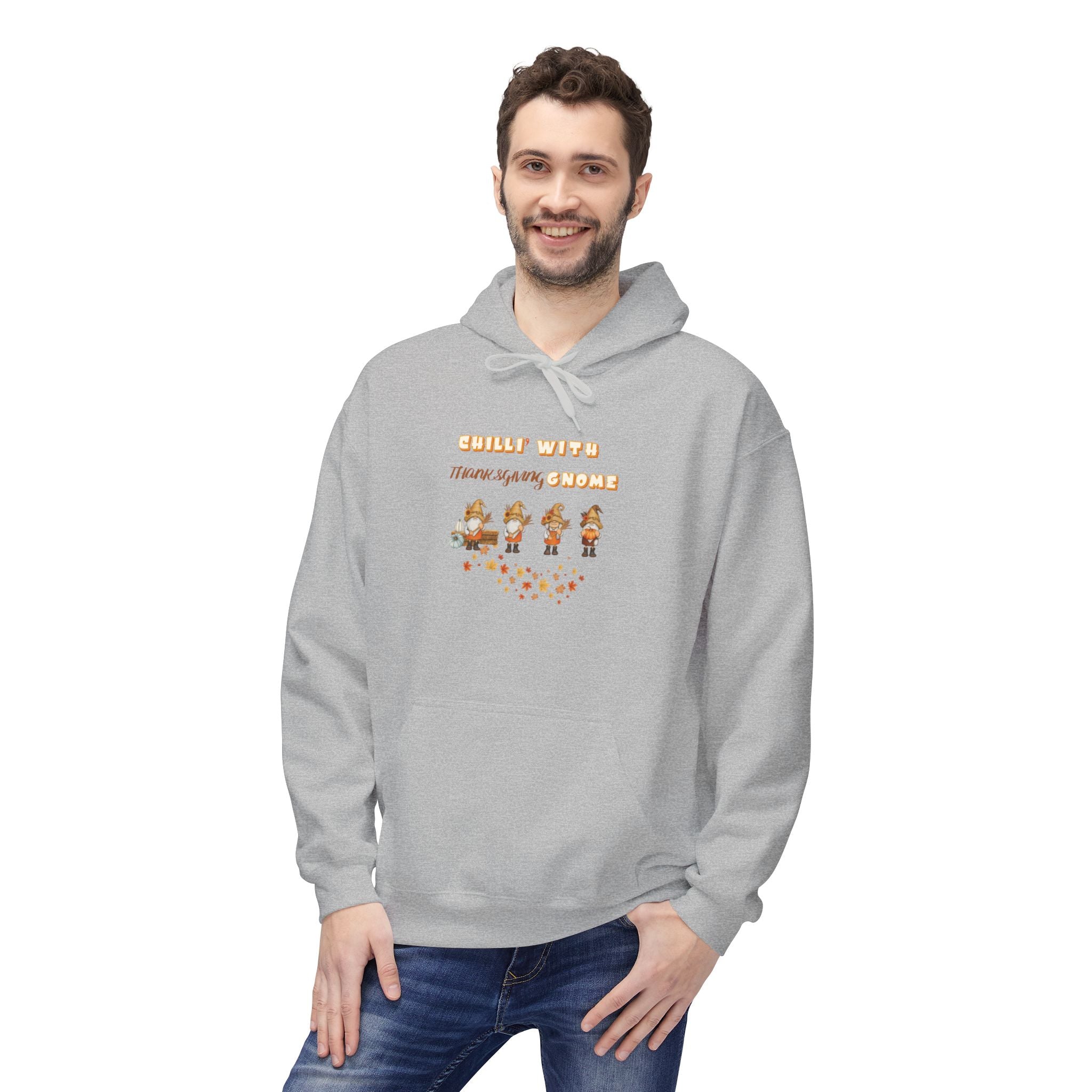 Chilli' With Thanksgiving Gnome Unisex Midweight Softstyle Fleece Hoodie