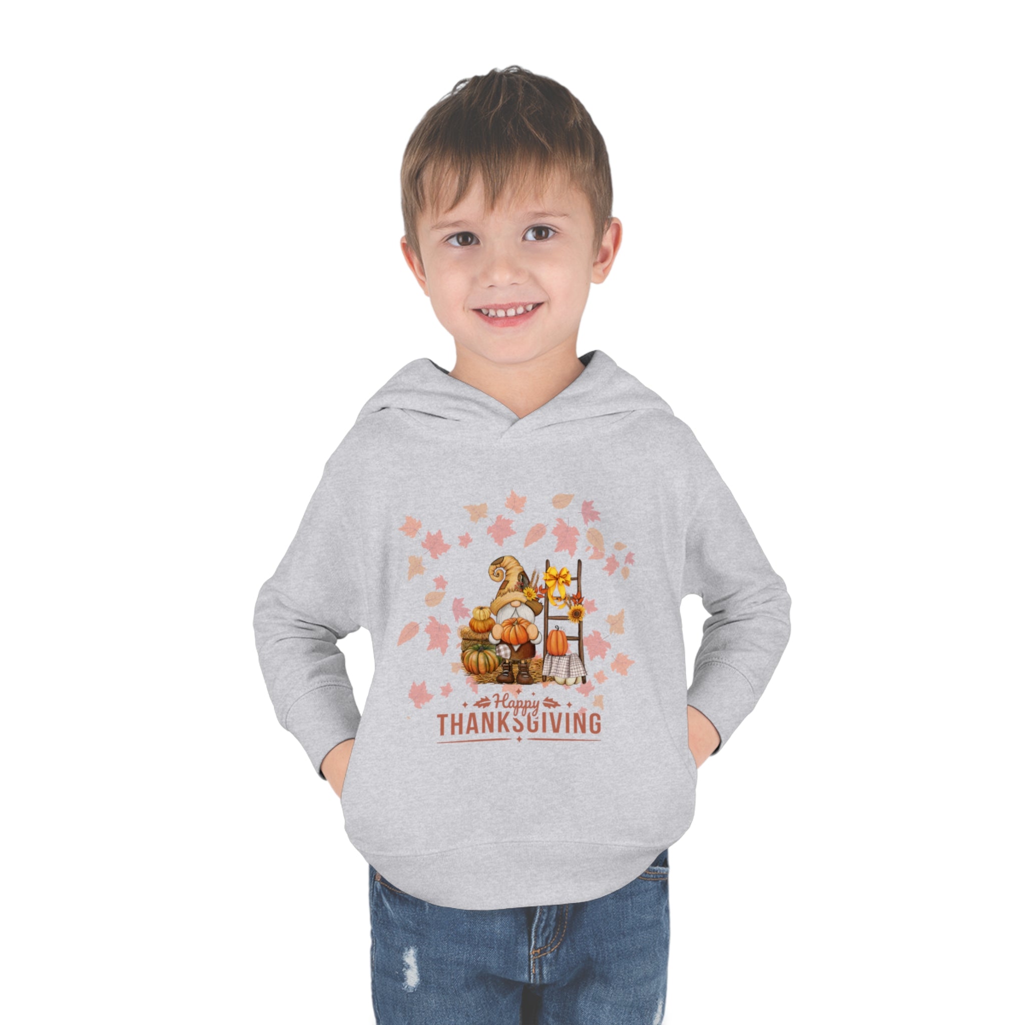 Gnome Happy Thanksgiving Toddler Pullover Fleece Hoodie