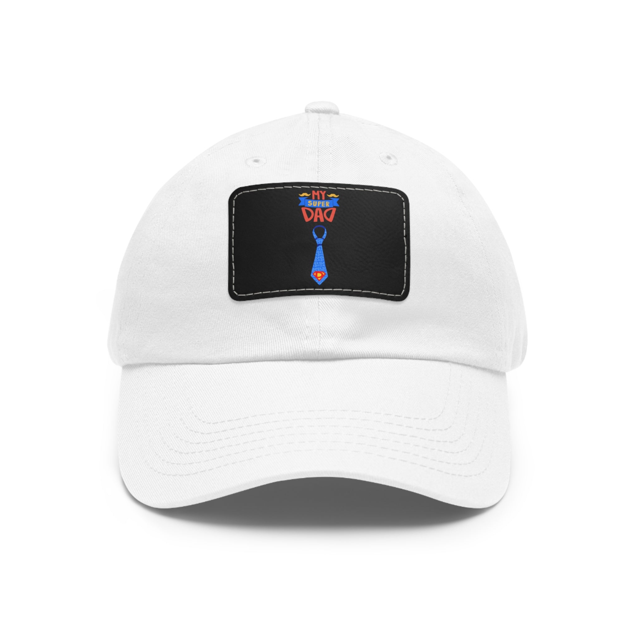 My Super Dad Hat with Leather Patch (Rectangle)