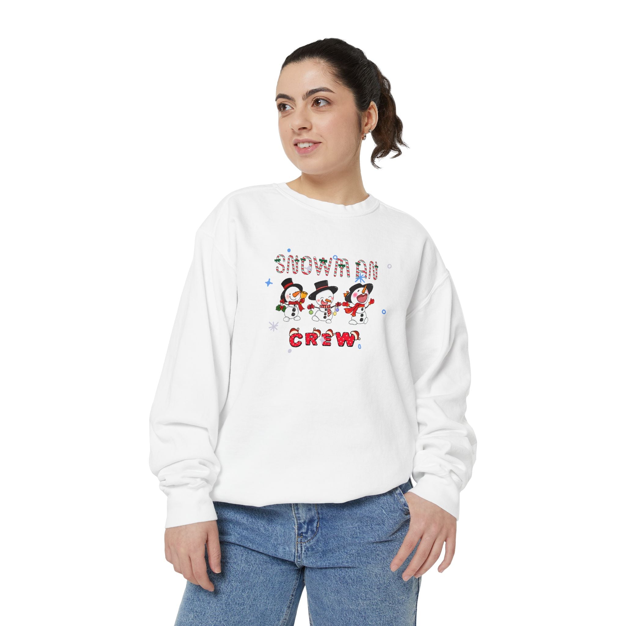 Snowman Crew Unisex Garment-Dyed Sweatshirt