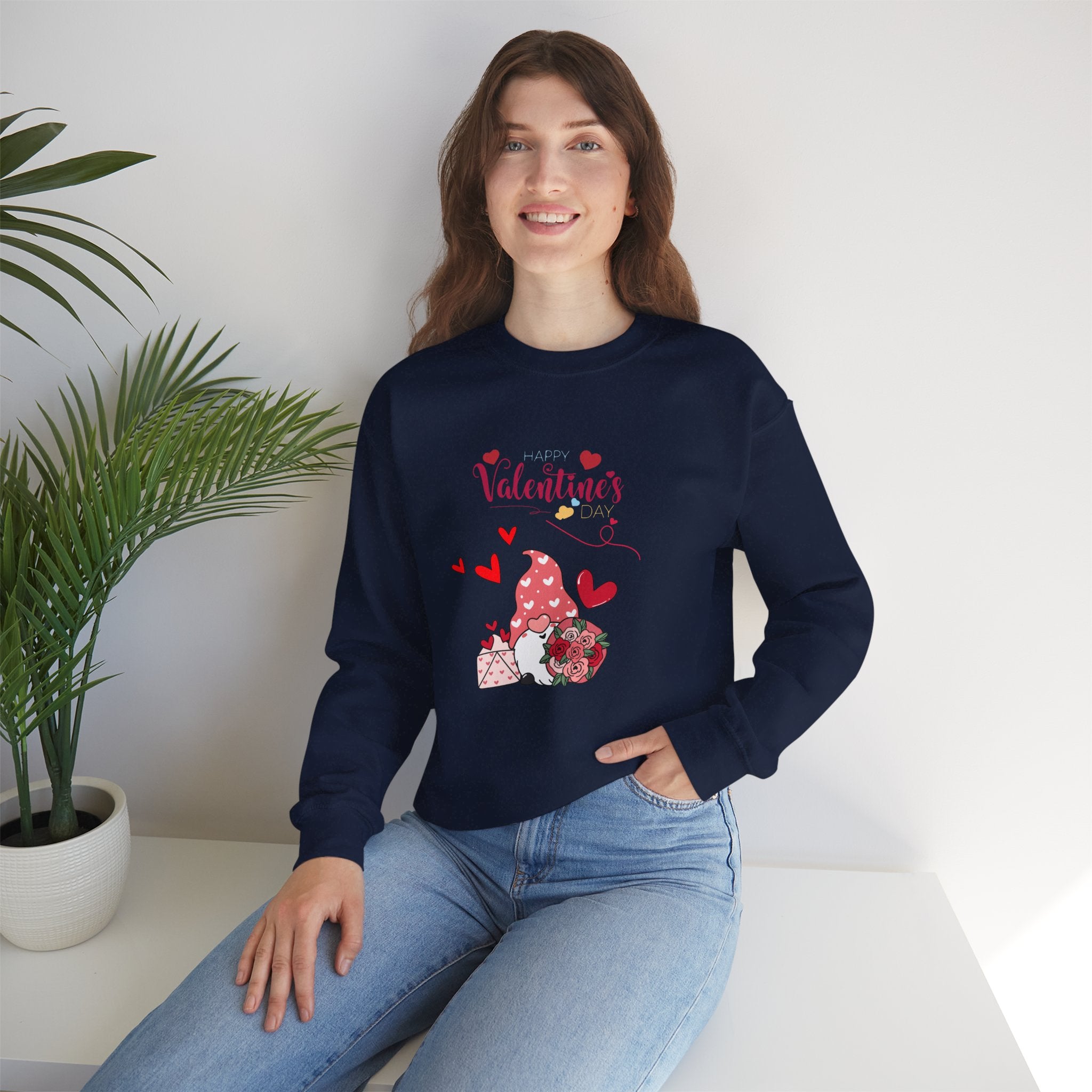 Gnome Valentine's Day Unisex Heavy Blend™ Crewneck Sweatshirt