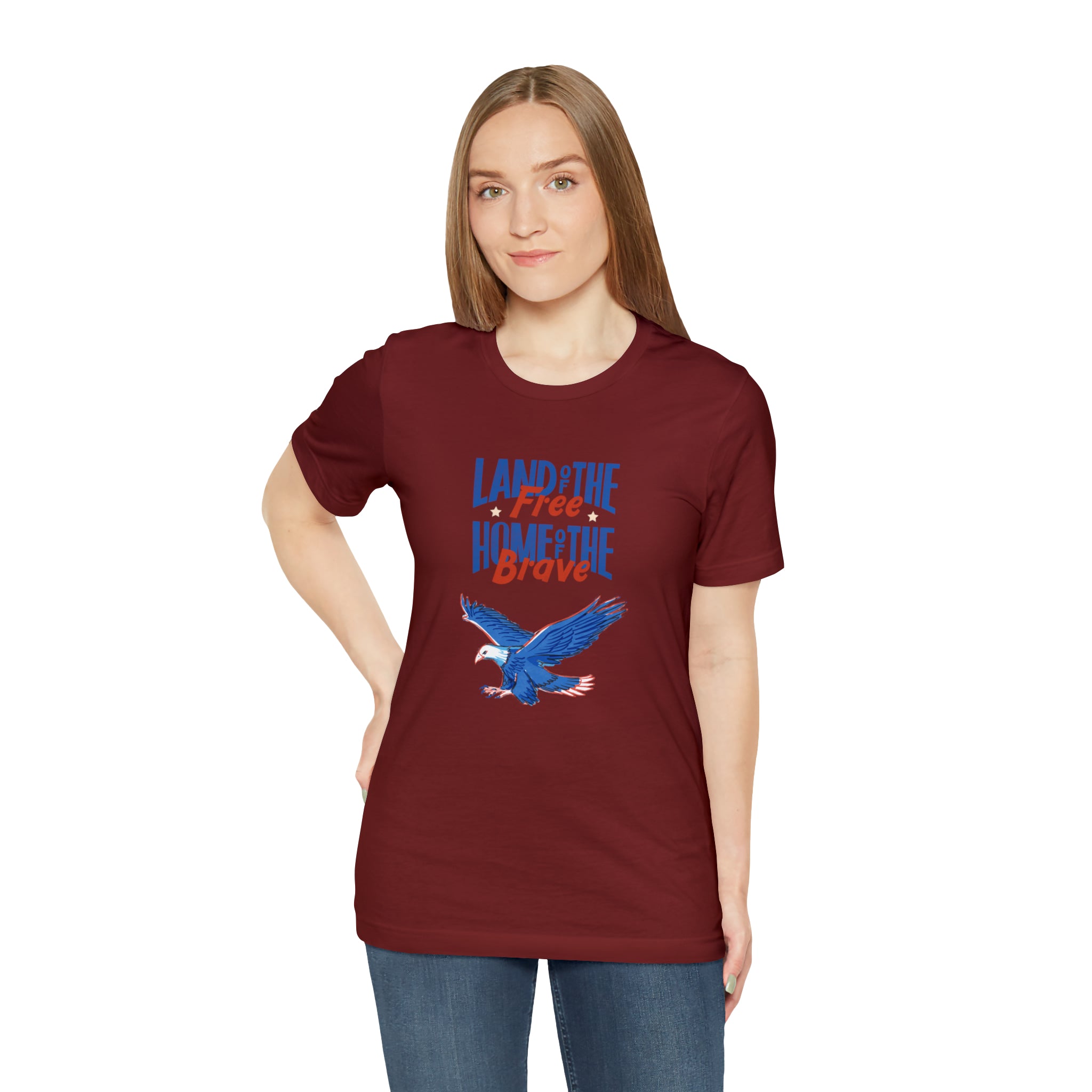 Land Of The Free Home Of The Brave Unisex Jersey Short Sleeve Tee